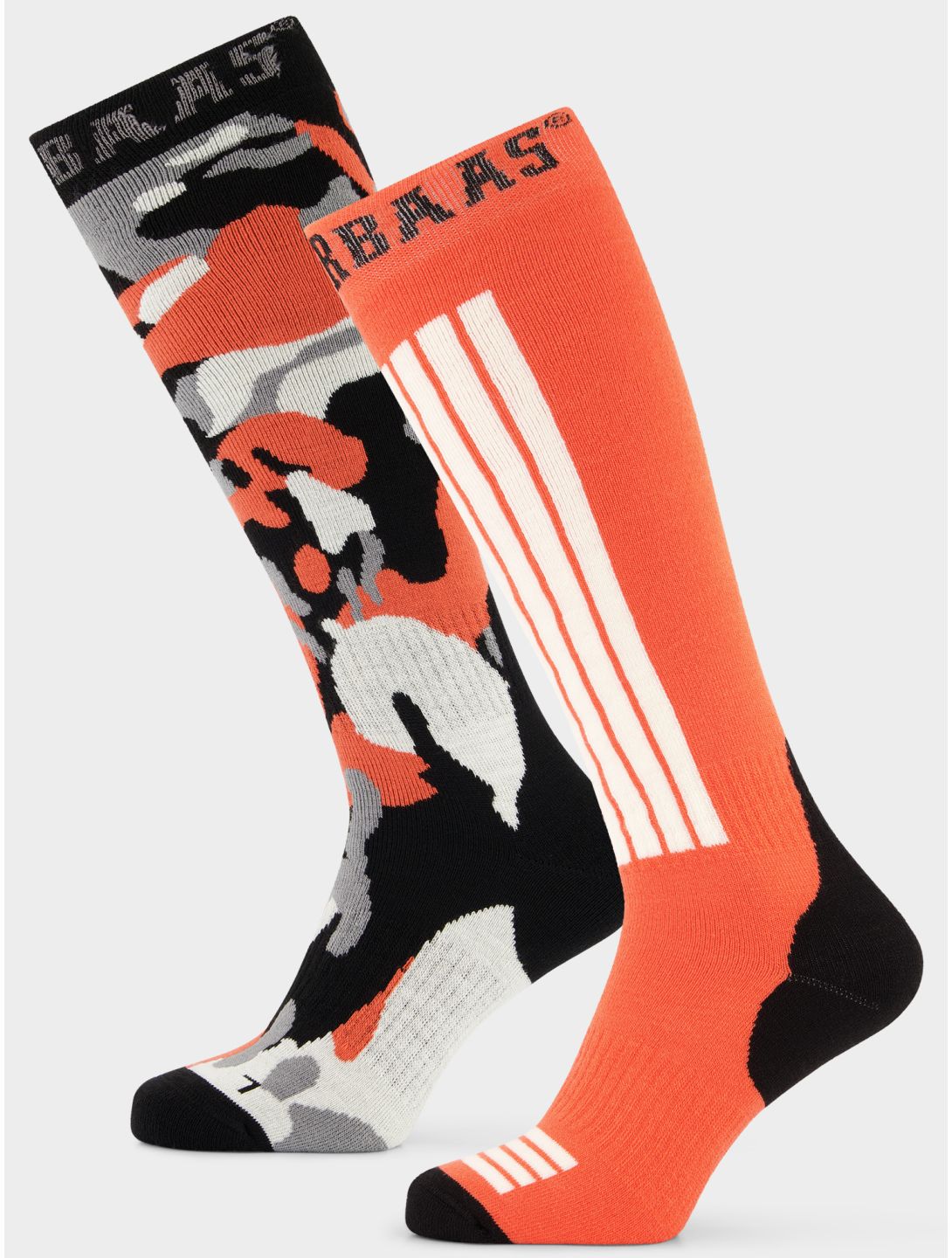 Poederbaas, Camo Ski Socks 2-pack calcetines de esquí 2-pack unisex Orange Multi multicolor, naranja 