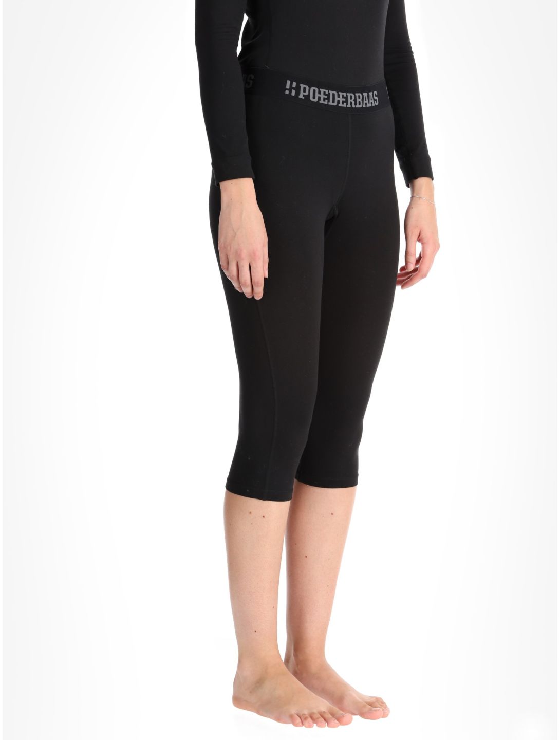 Poederbaas, Lightweight Baselayer 3/4 pantalón termoactivo mujeres Black negro 