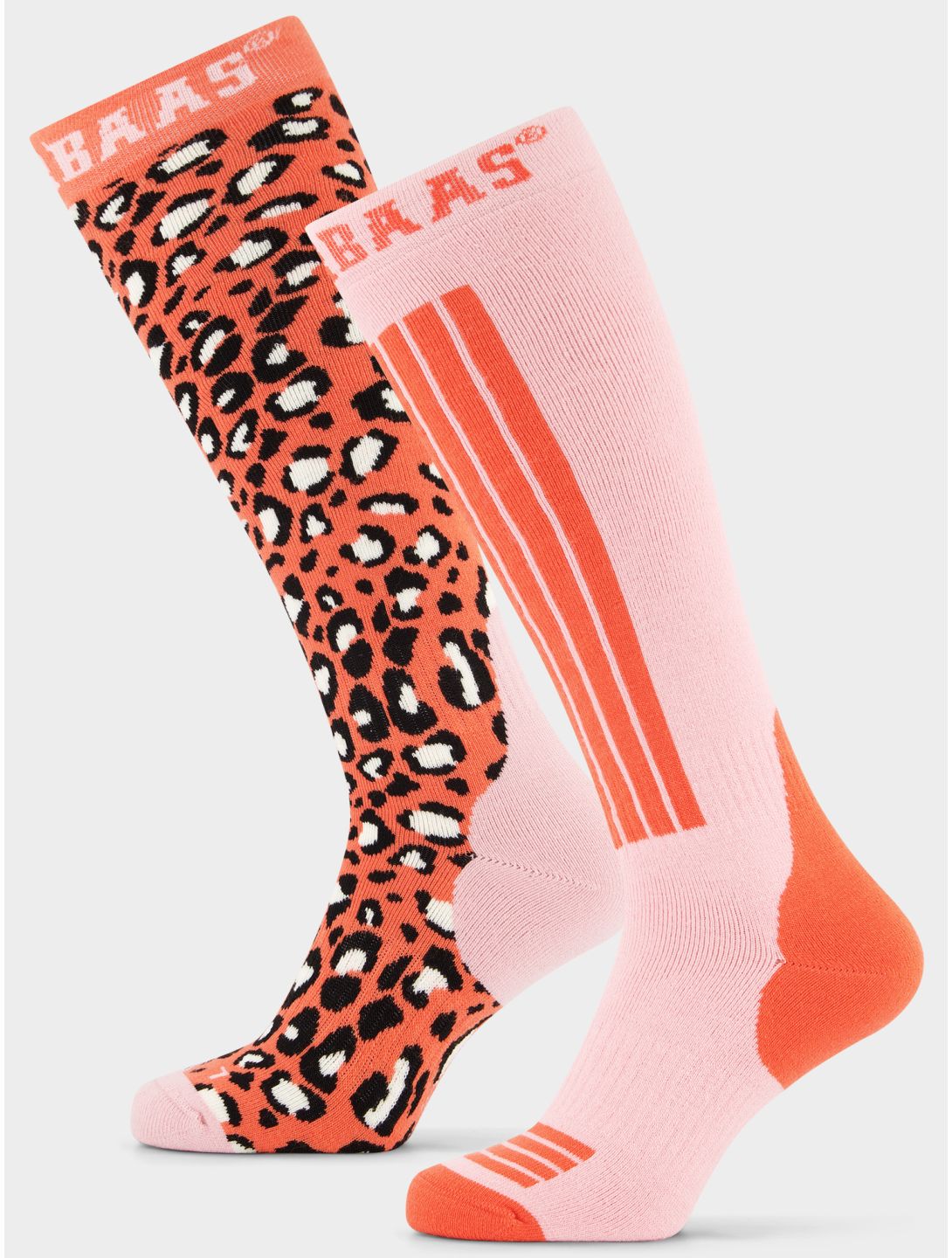 Poederbaas, Panther Ski Socks 2-pack calcetines de esquí 2-pack unisex Orange Multi multicolor, naranja 