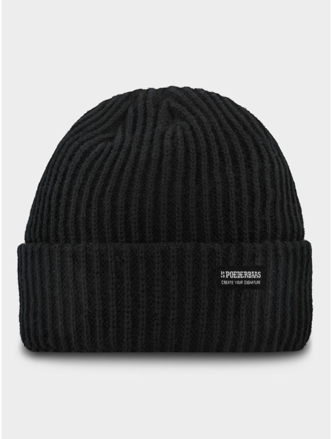 Poederbaas, Royal Rib Beanie gorro unisex Black negro 