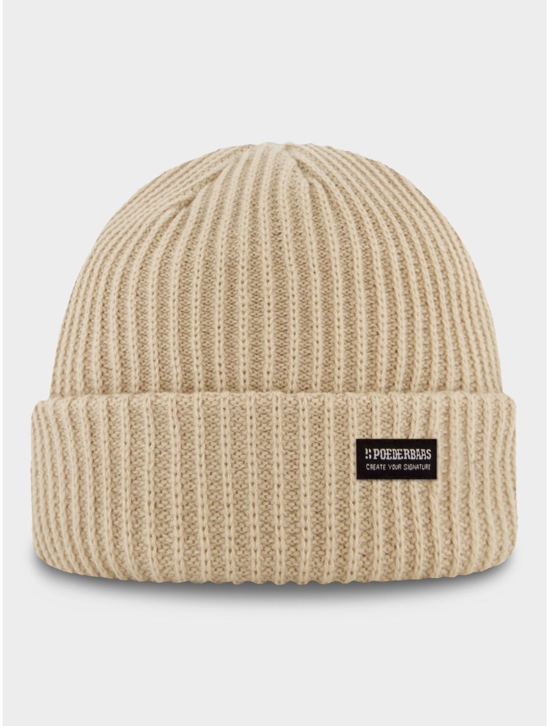 Poederbaas, Royal Rib Beanie gorro unisex Sand beige 