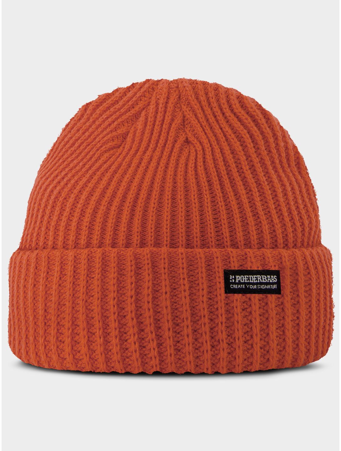 Poederbaas, Royal Rib Beanie gorro unisex Mandarin Red rojo 