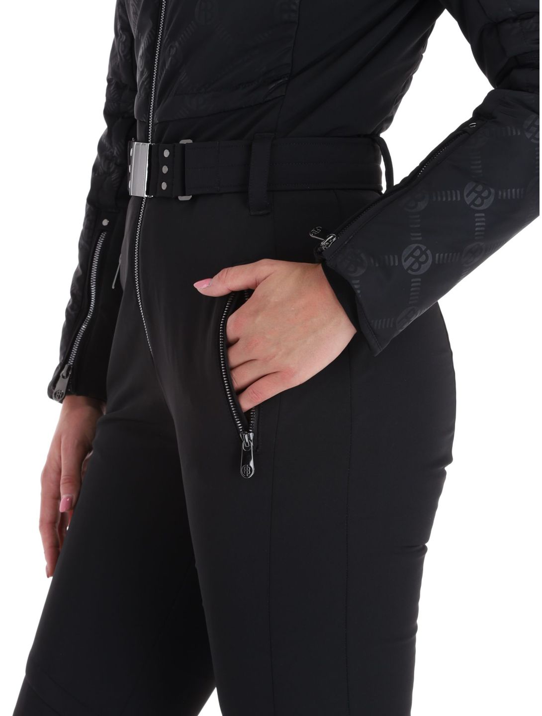 Poivre Blanc, Active Line W23-0831-WO/E ropa del mono mujeres Embossed Black negro 