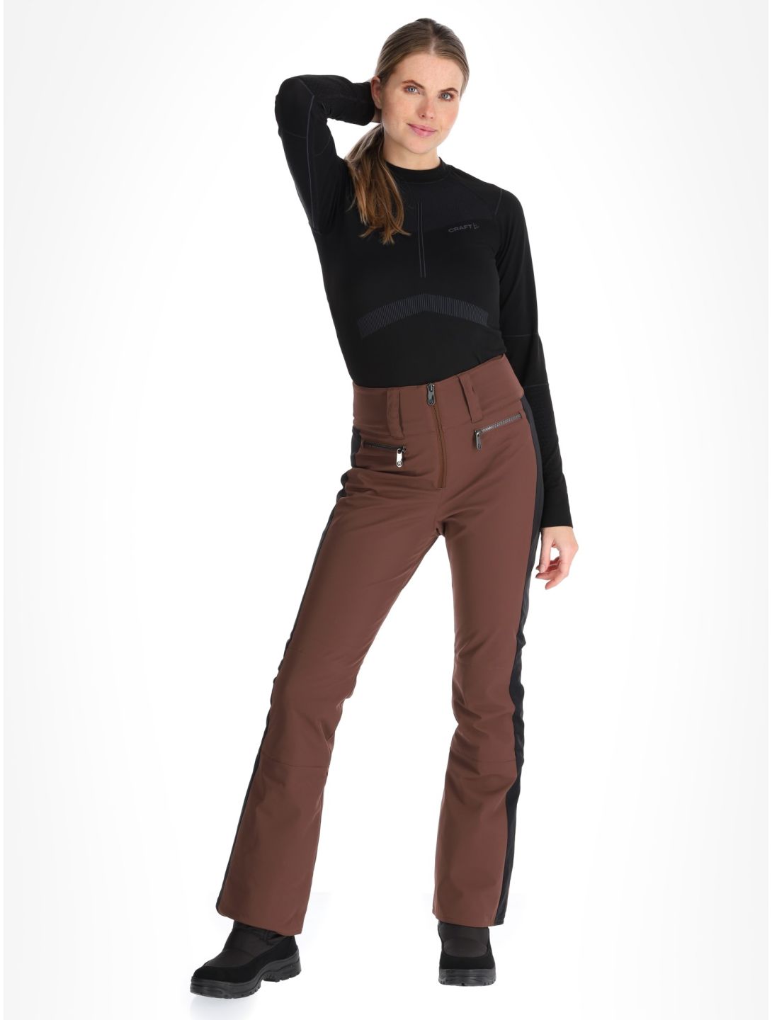 Poivre Blanc, Luxe Sport 24PBH0822/WO pantalones de esquí mujeres Choco Brown / Black marrón, negro 