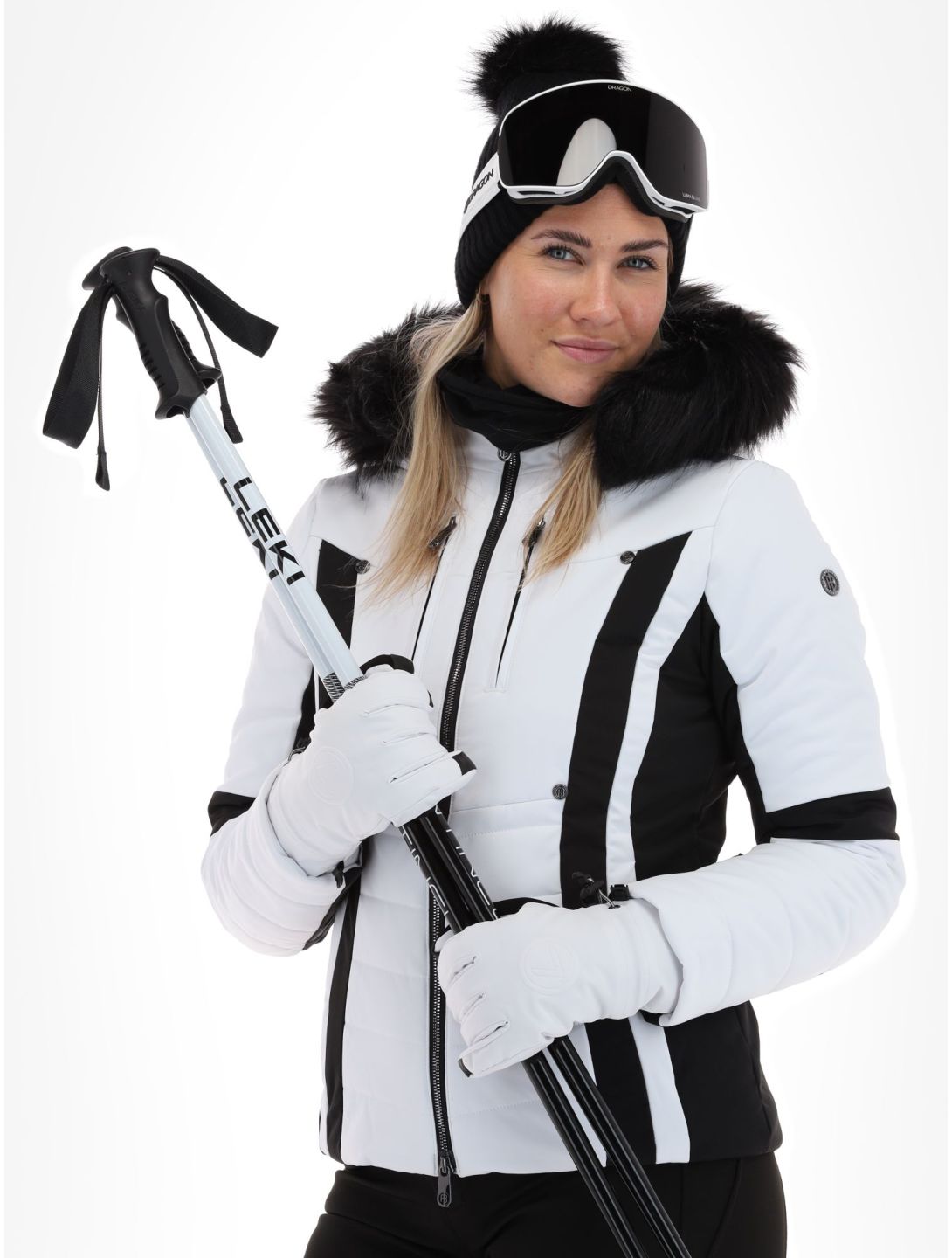 Poivre Blanc, Luxe Sport Line W23-0804-WO chaqueta de esquí mujeres White / Black blanco, negro 