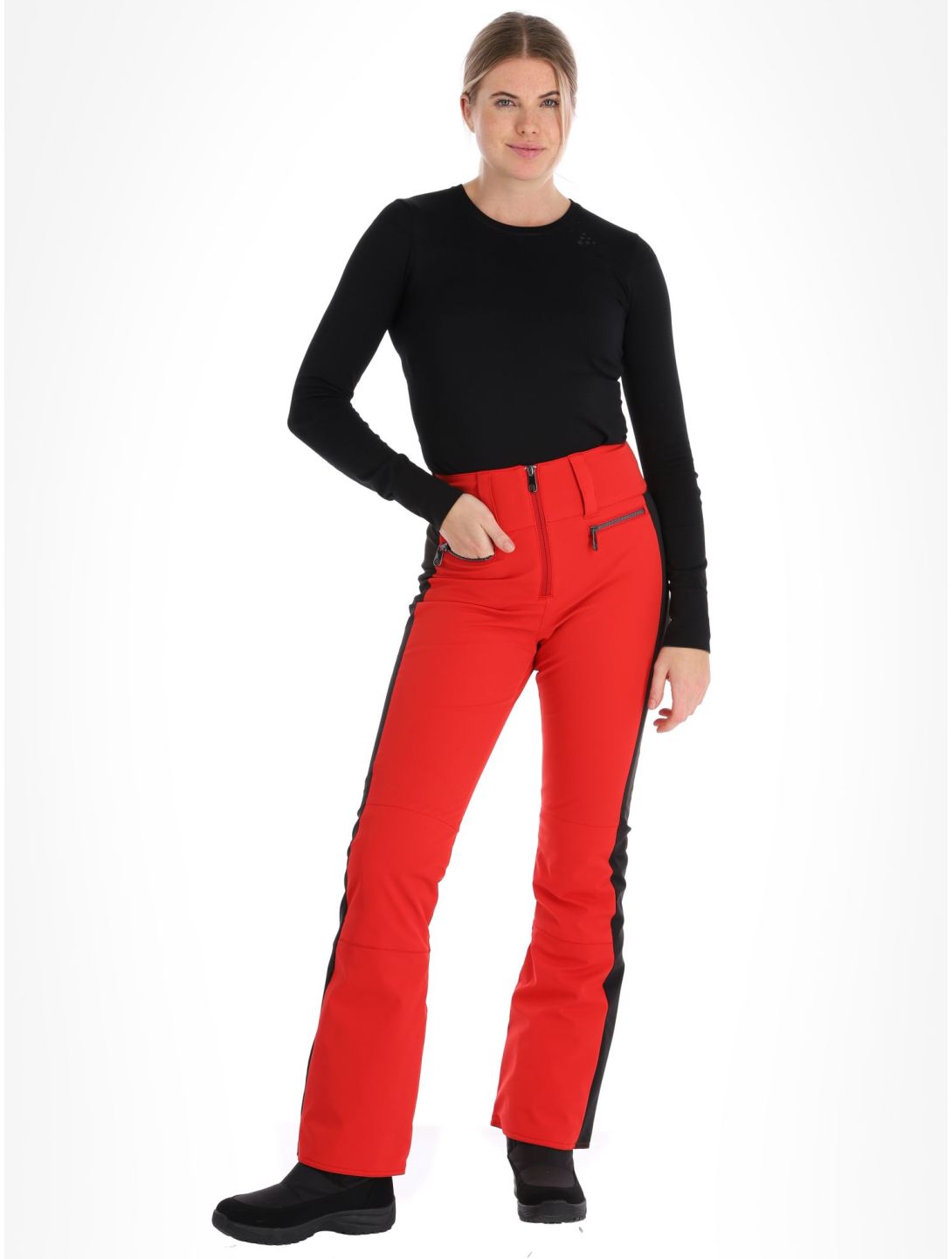 Poivre Blanc, Luxe Sport Line W23-0822-WO pantalones de esquí softshell mujeres Scarlet Red / Black negro, rojo 