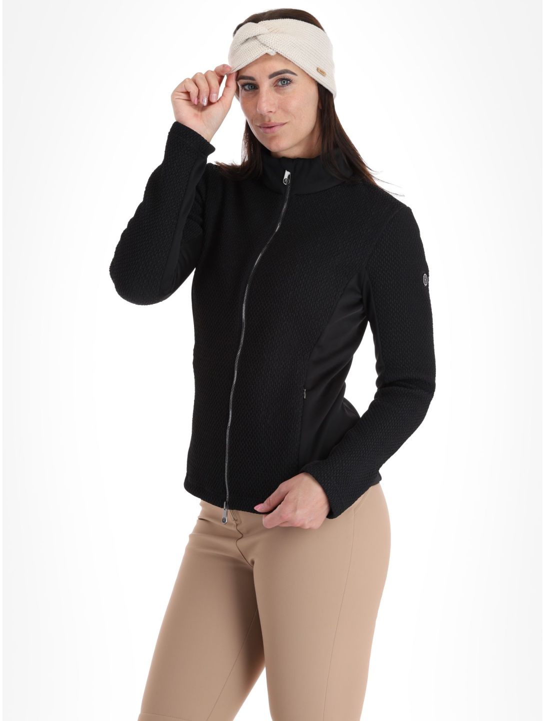 Poivre Blanc, Luxe Sport Line W23-1603-WO/S chaleco mujeres Smock Black negro 