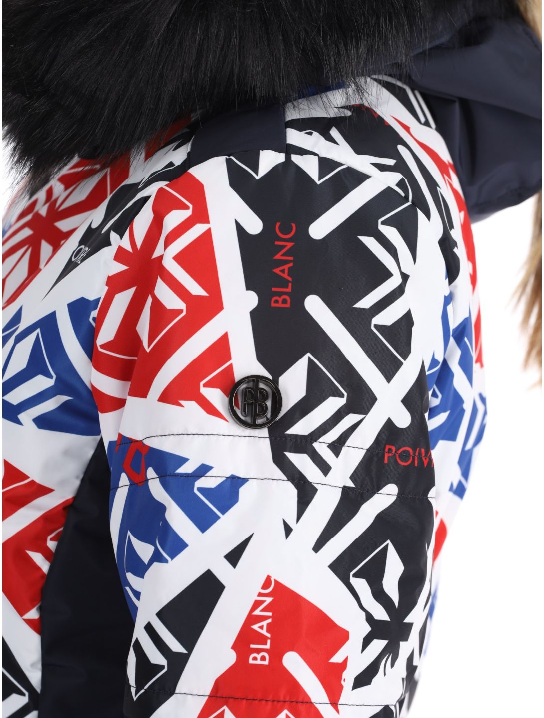 Poivre Blanc, Traditional 24PBH1003/WO/P chaqueta de esquí mujeres Print Scarlet Red azul, blanco, rojo 