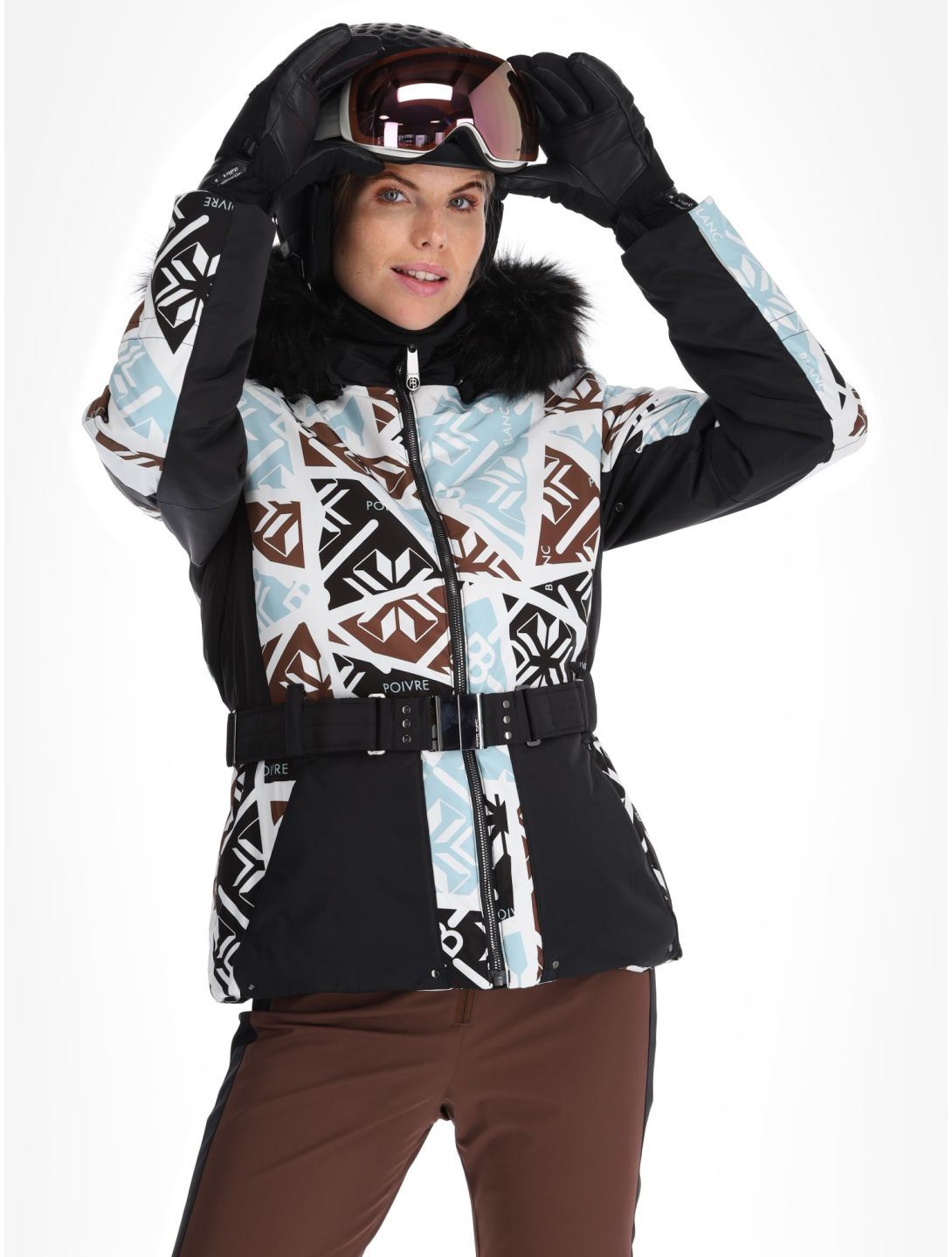 Poivre Blanc, Traditional 24PBH1003/WO/P chaqueta de esquí mujeres Print Black blanco, negro 