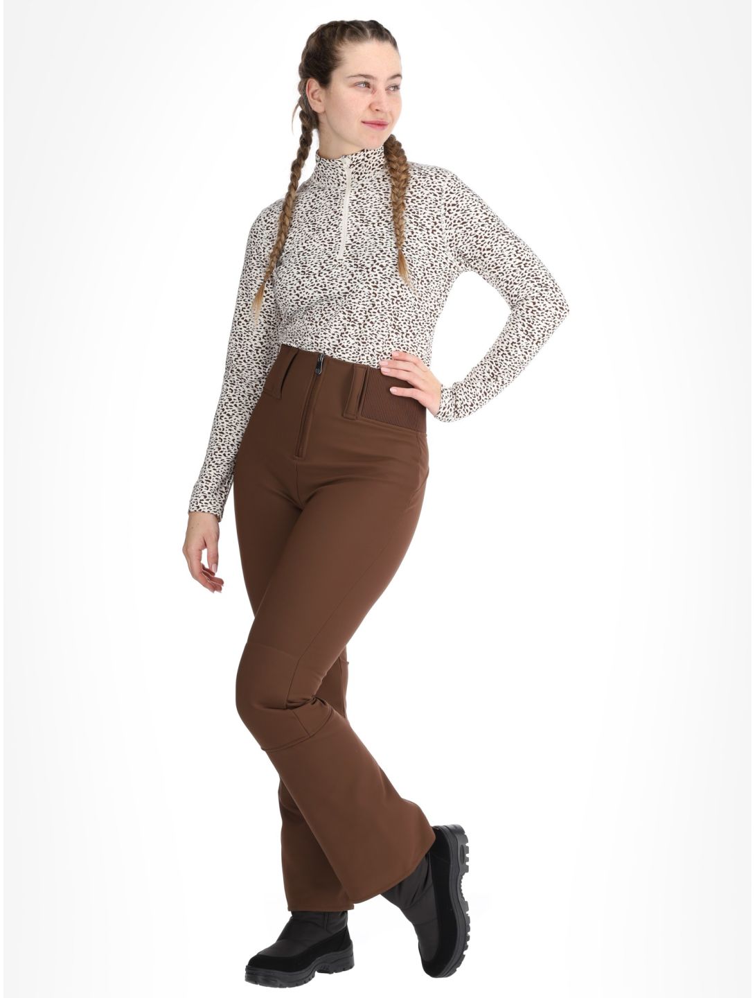 Poivre Blanc, Traditional 24PBH1121/WO/A pantalones de esquí softshell mujeres Choco Brown marrón 