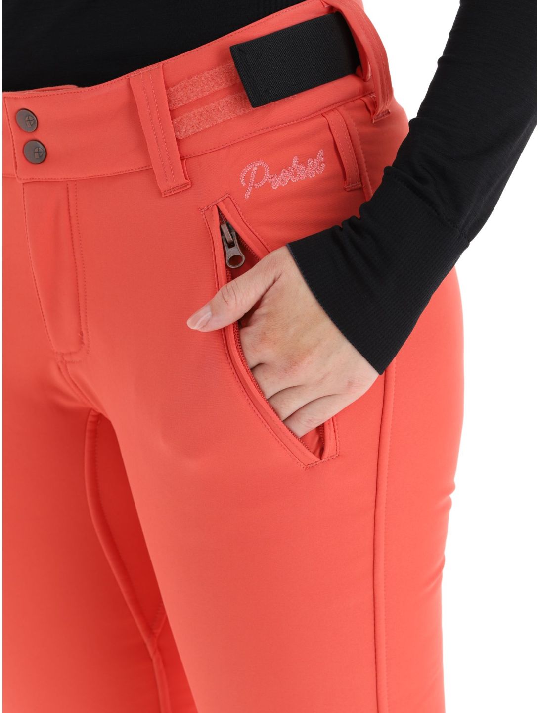 Protest, Lole pantalones de esquí softshell mujeres Tosca Red rojo 