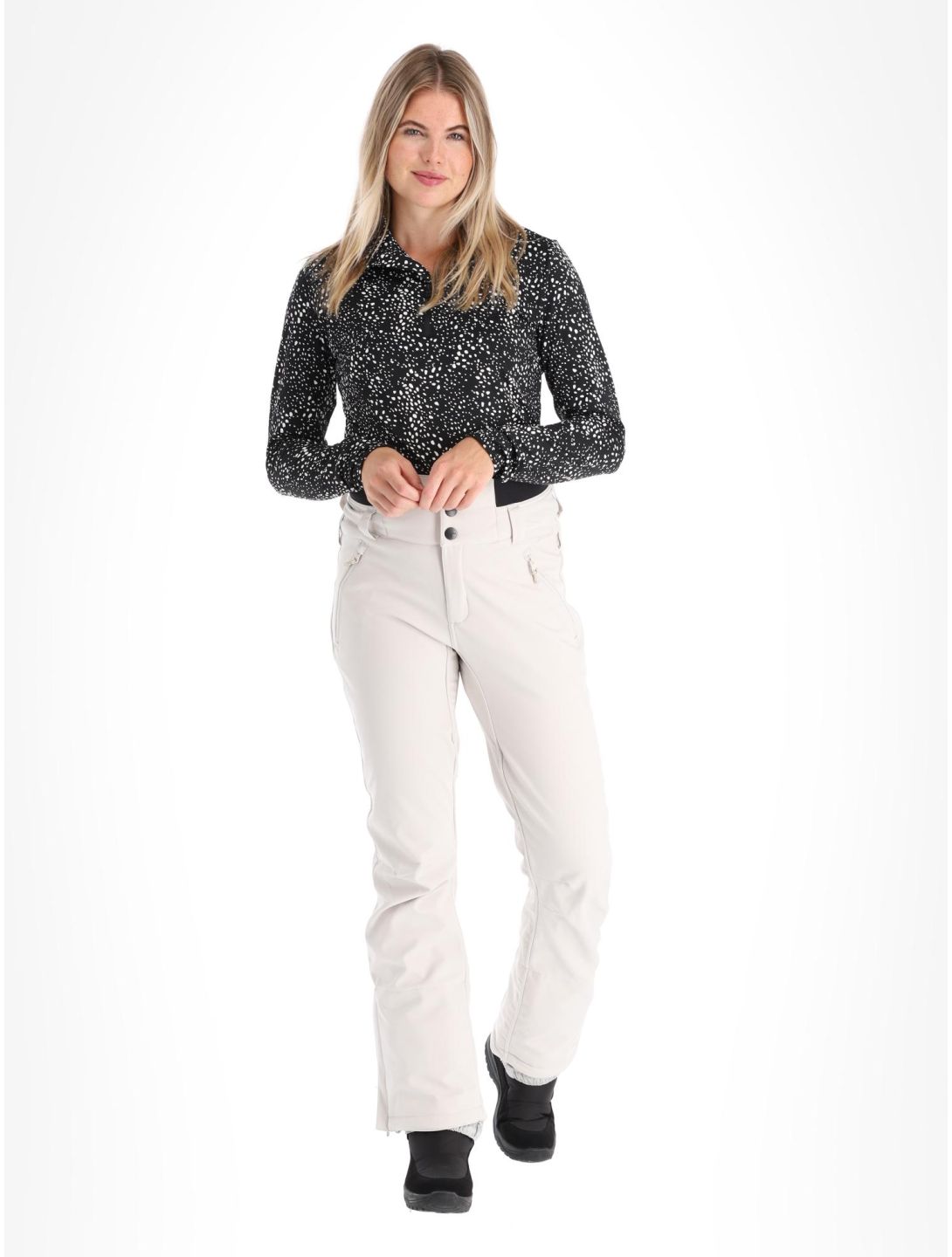 Protest, Lullaby pantalones de esquí softshell mujeres Kitoffwhite blanco 