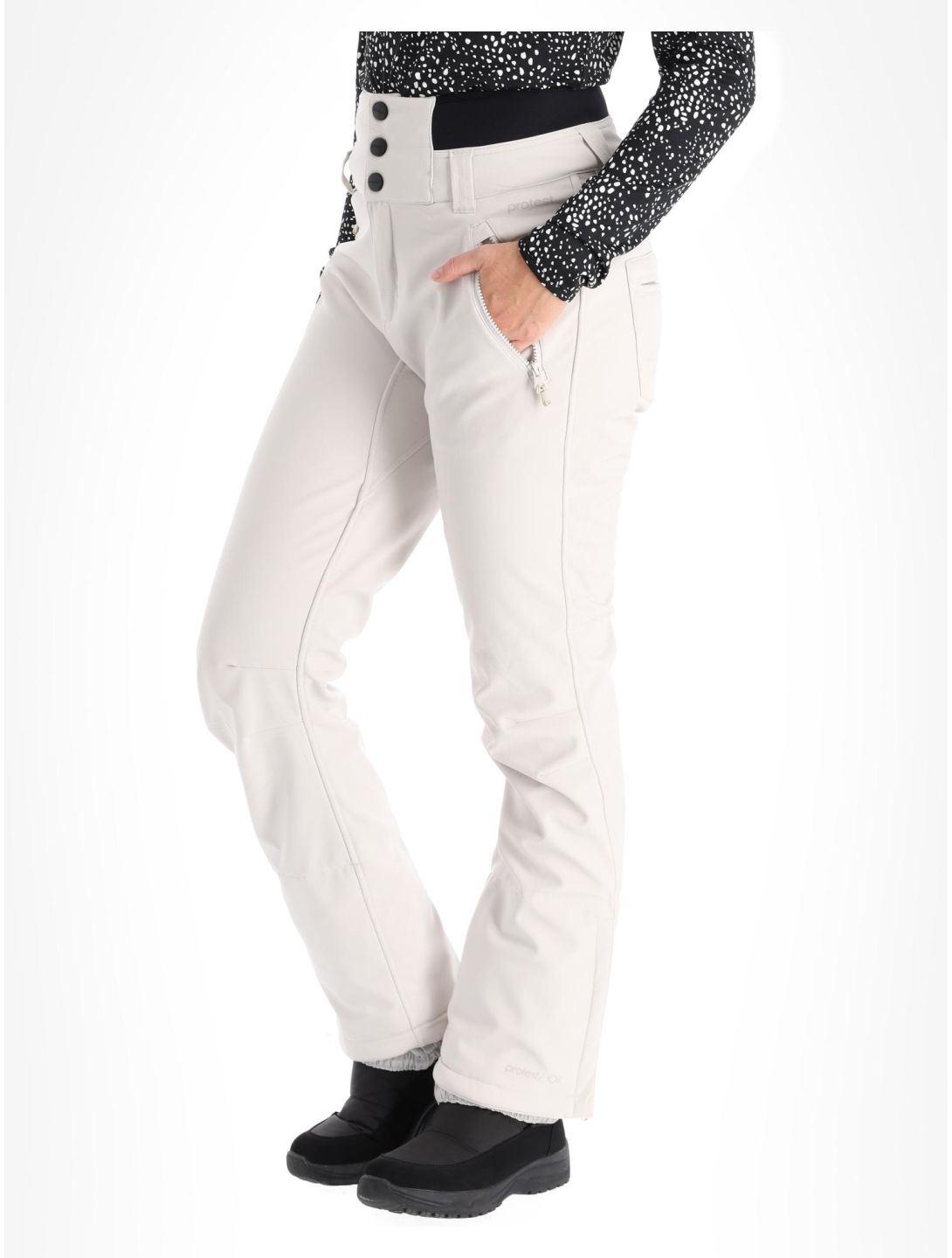 Protest, Lullaby pantalones de esquí softshell mujeres Kitoffwhite blanco 