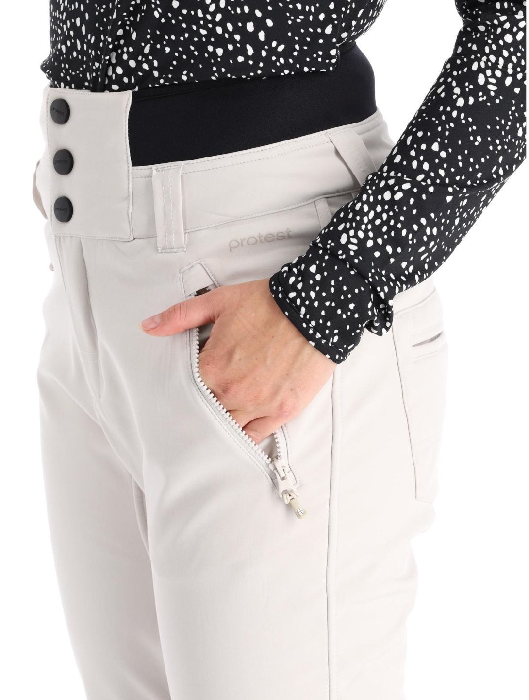 Protest, Lullaby pantalones de esquí softshell mujeres Kitoffwhite blanco 