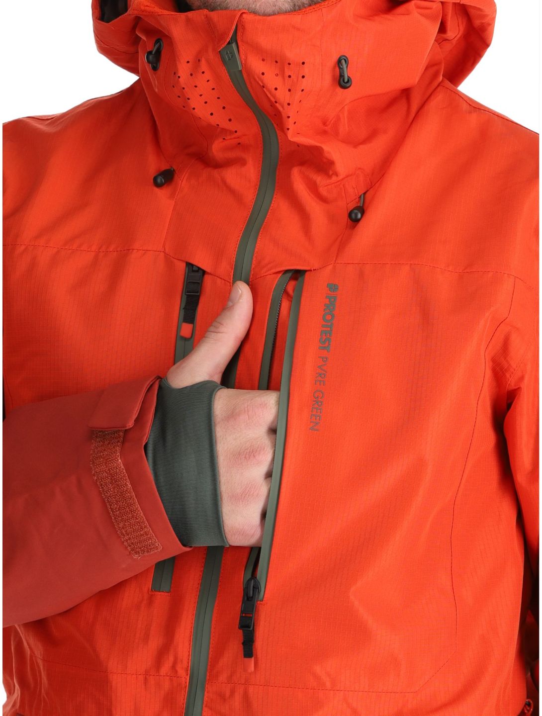 Protest, PRTBAKIE chaqueta de esquí hombres Burnt Orange naranja, rojo 