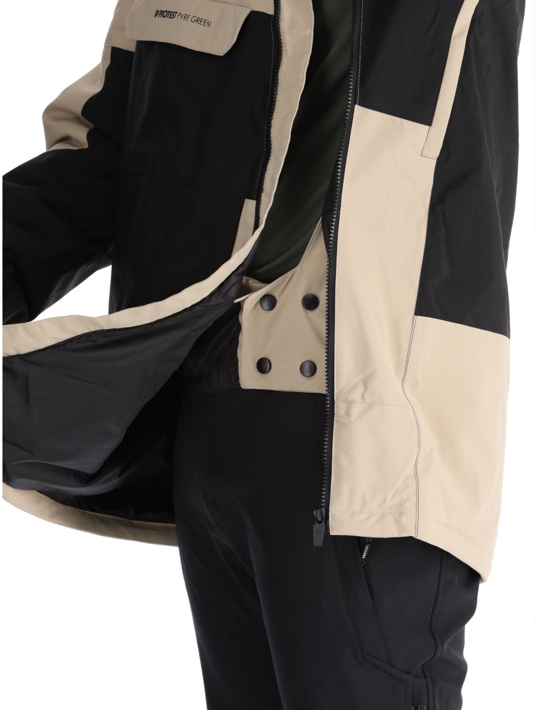 Protest, PRTDAZZLE chaqueta de esquí hombres Bamboo Beige beige, negro 