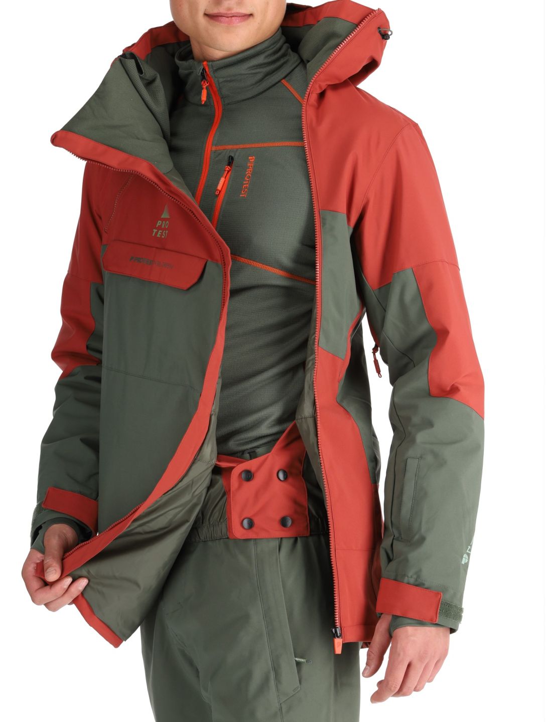 Protest, PRTDAZZLE chaqueta de esquí hombres Barn Red rojo, verde 