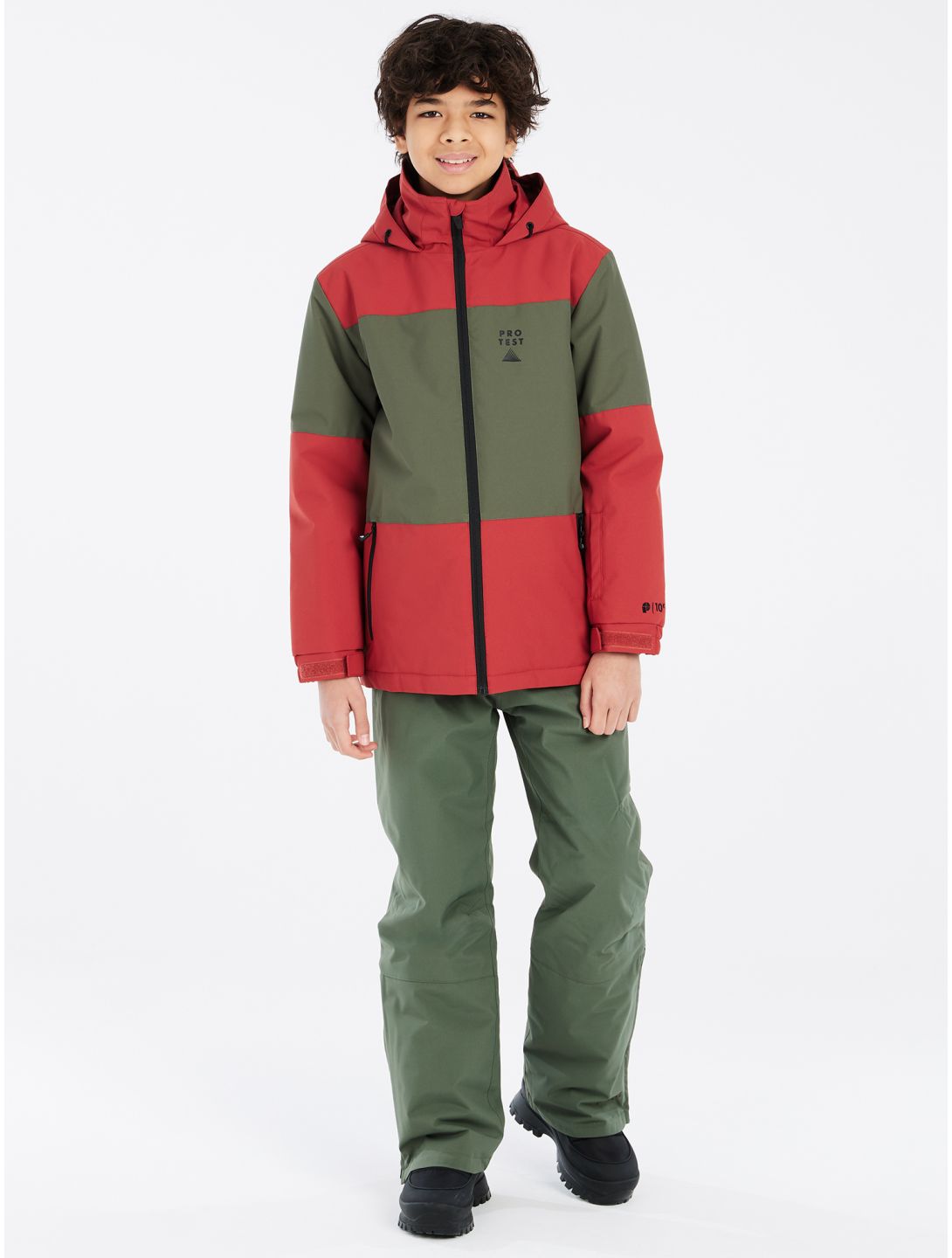 Protest, PRTDECKS JR chaqueta de esquí niños Barn Red rojo, verde 