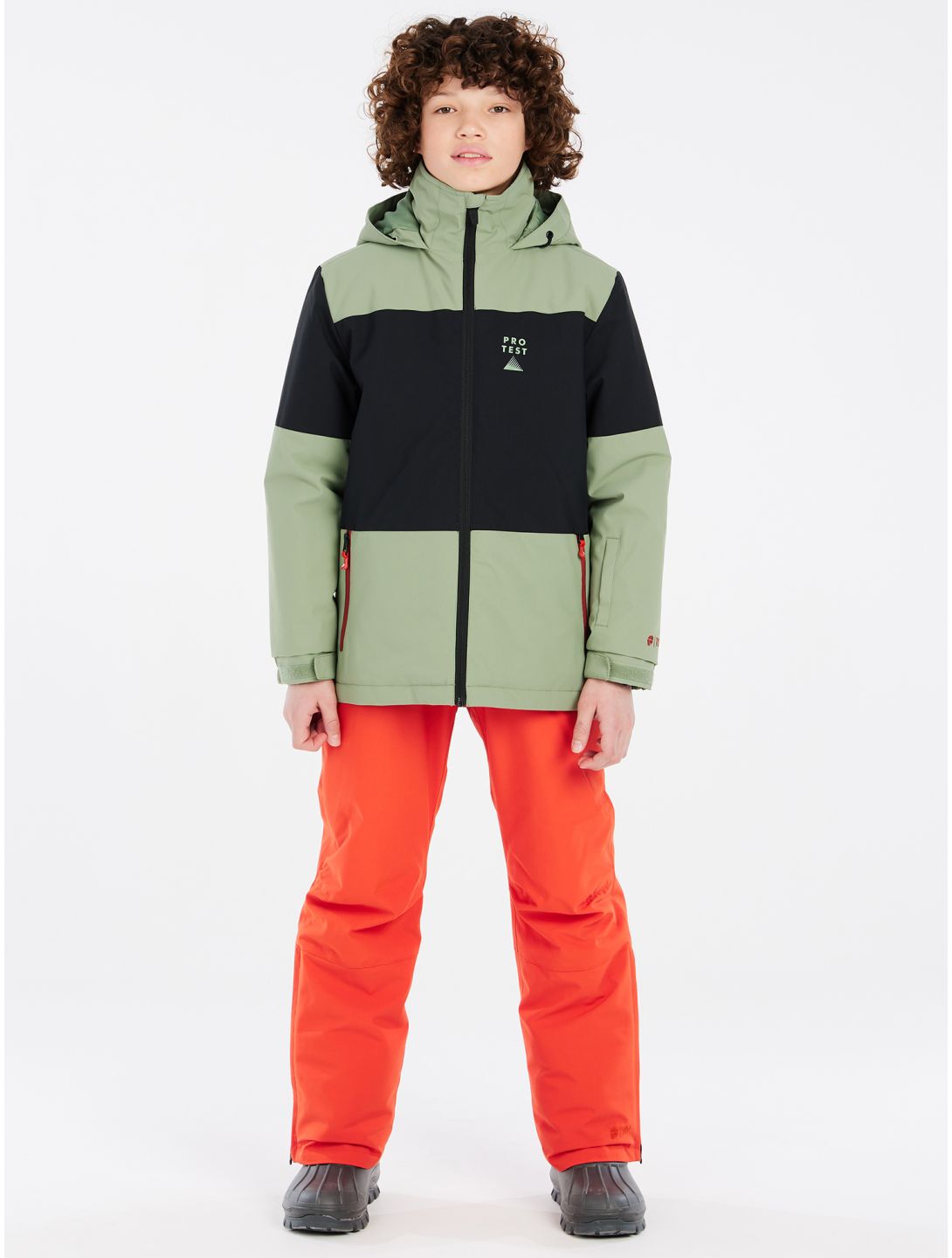 Protest, PRTDECKS JR chaqueta de esquí niños Marl Green negro, verde 