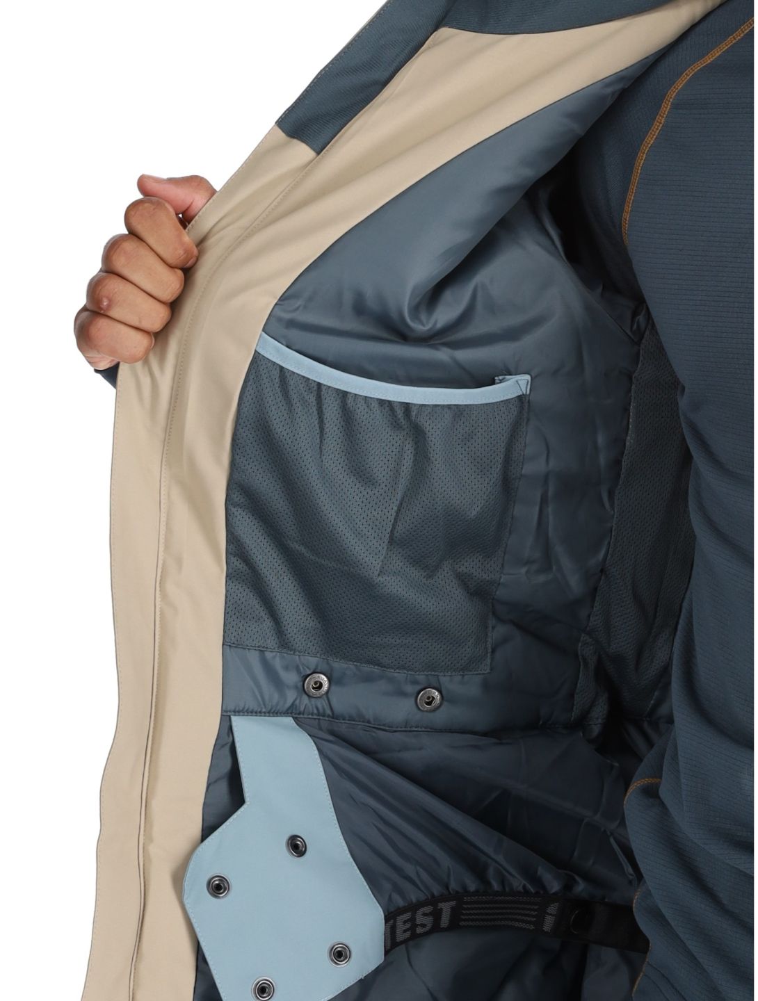 Protest, PRTENSTONE chaqueta de esquí hombres Steel Blue azul, beige 