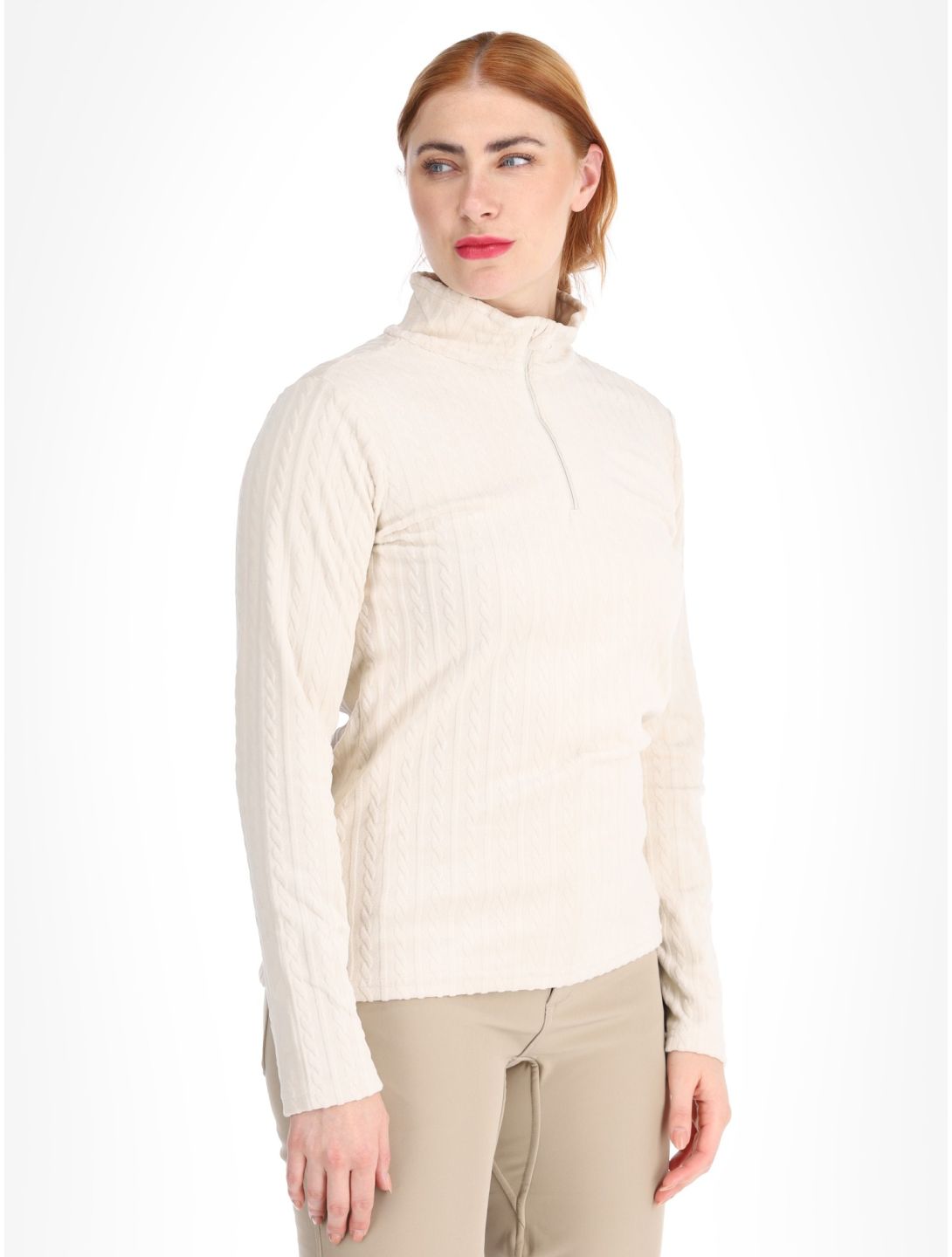 Protest, PRTGAIL 1/4 zip jersey mujeres Kitoff White blanco 