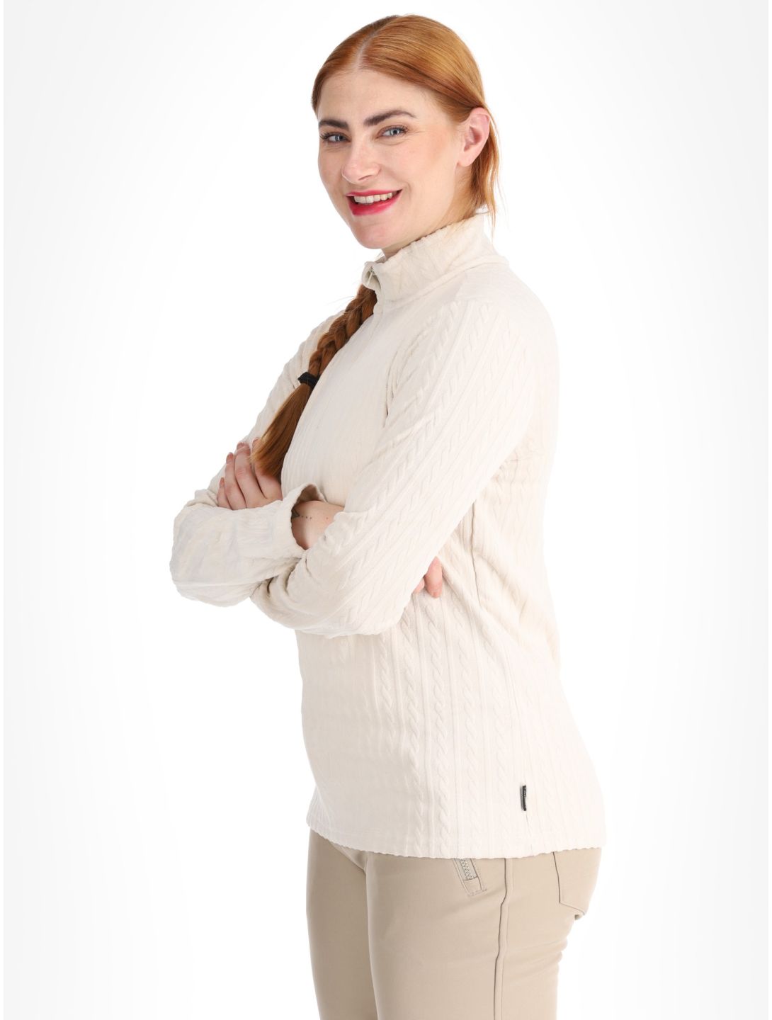 Protest, PRTGAIL 1/4 zip jersey mujeres Kitoff White blanco 