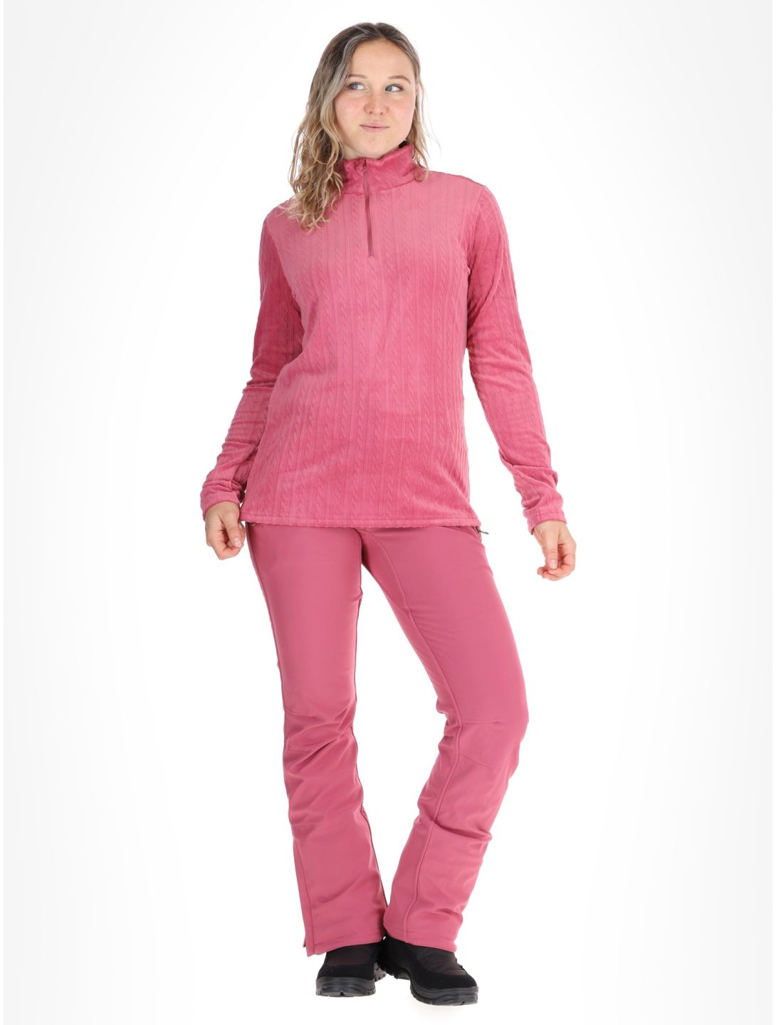 Protest, PRTGAIL 1/4 zip jersey mujeres Rose Dust rosa 