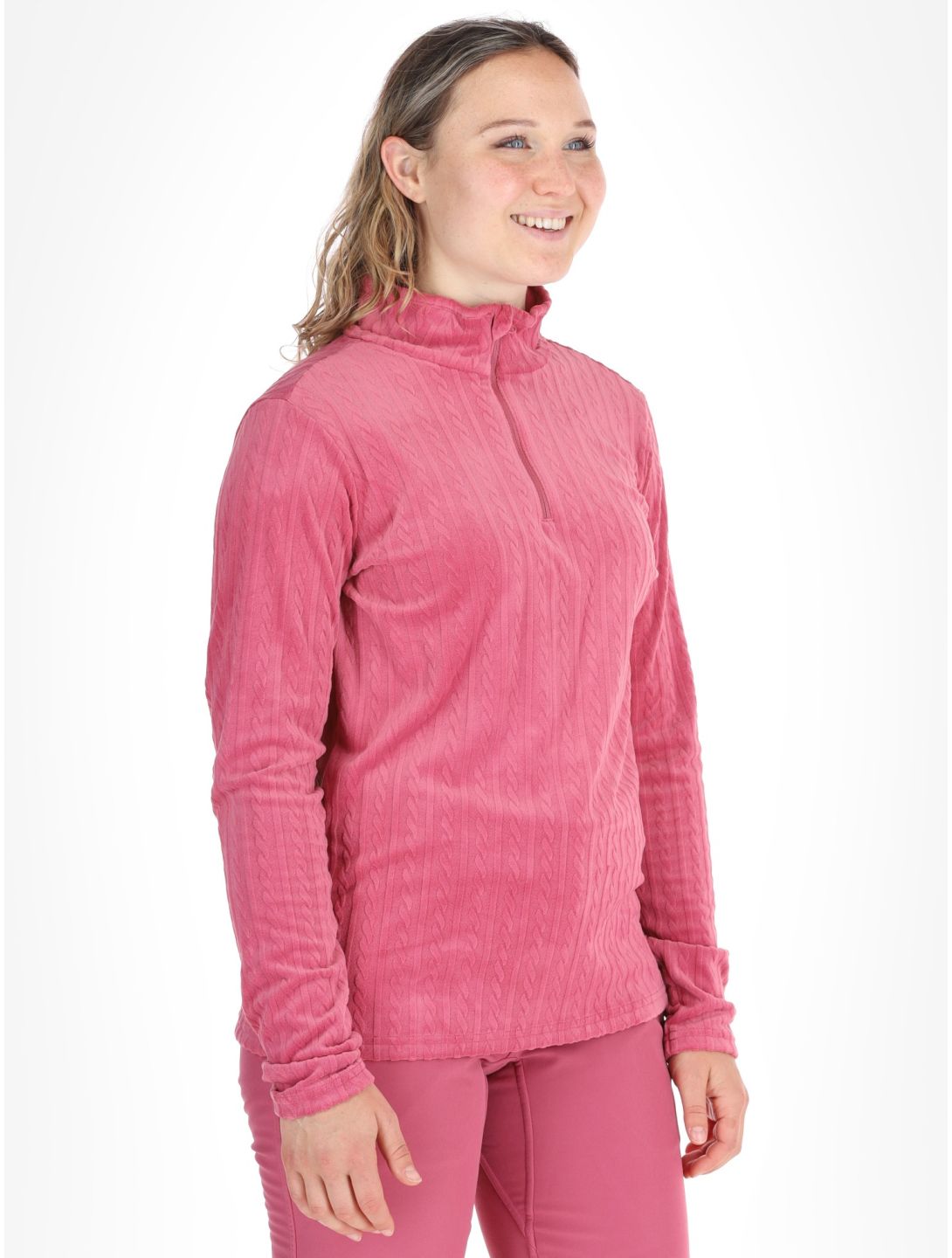 Protest, PRTGAIL 1/4 zip jersey mujeres Rose Dust rosa 