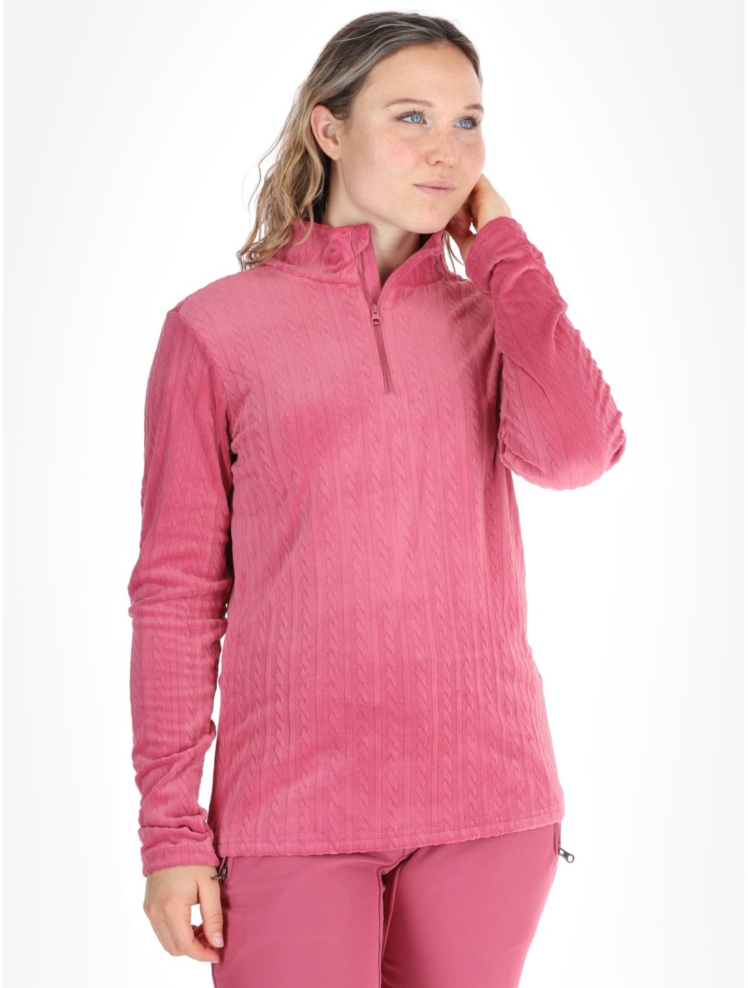 Protest, PRTGAIL 1/4 zip jersey mujeres Rose Dust rosa 