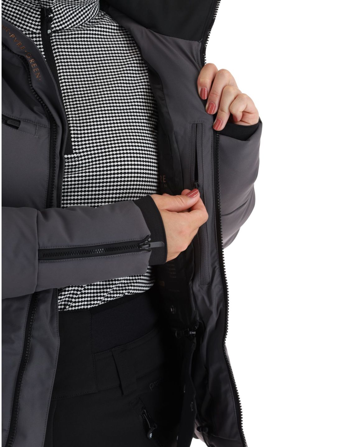 Protest, Prtiku chaqueta de esquí mujeres Shadow Grey gris 