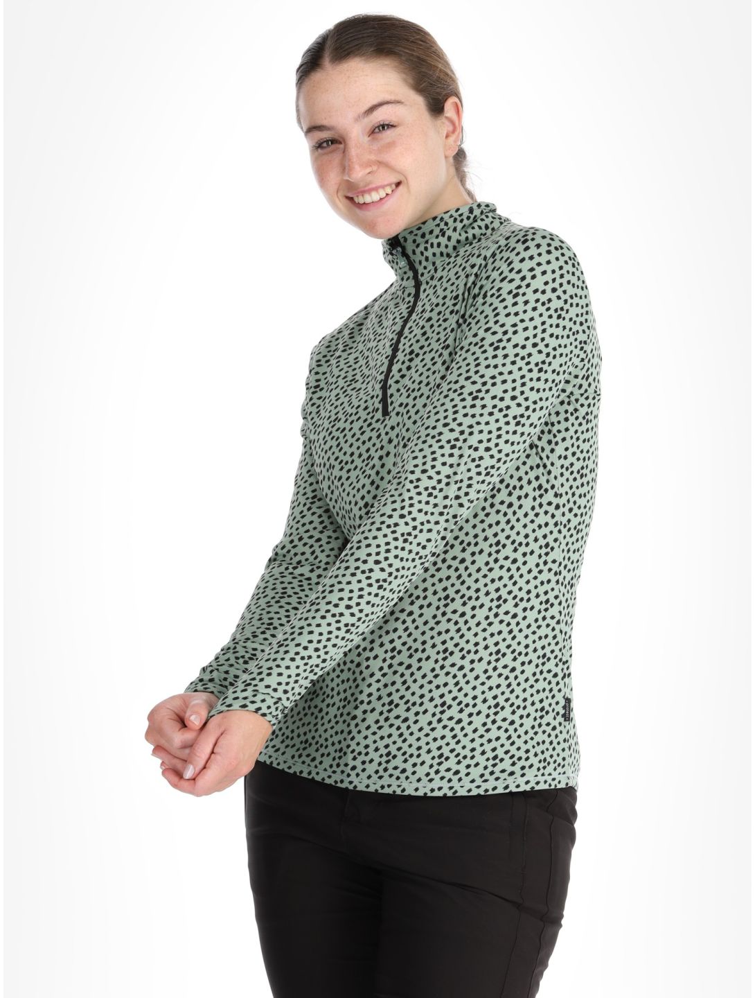 Protest, PRTKACEY 1/4 zip jersey mujeres Green Baygreen verde 