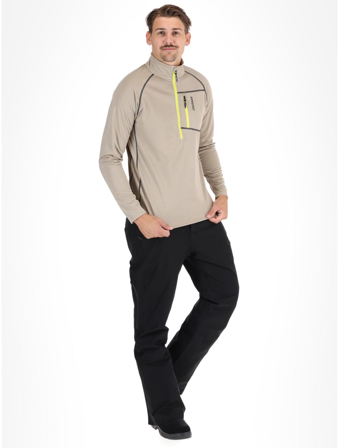 Protest, PRTKODY 1/4 zip jersey hombres Bamboo Beige beige 