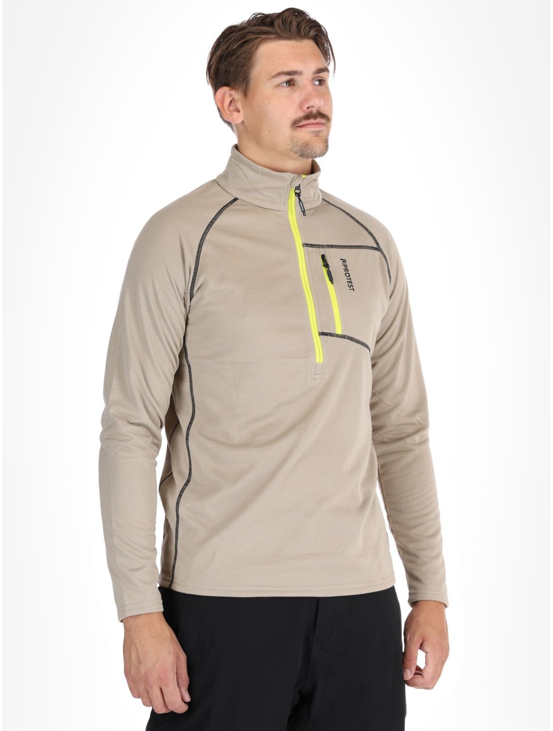 Protest, PRTKODY 1/4 zip jersey hombres Bamboo Beige beige 