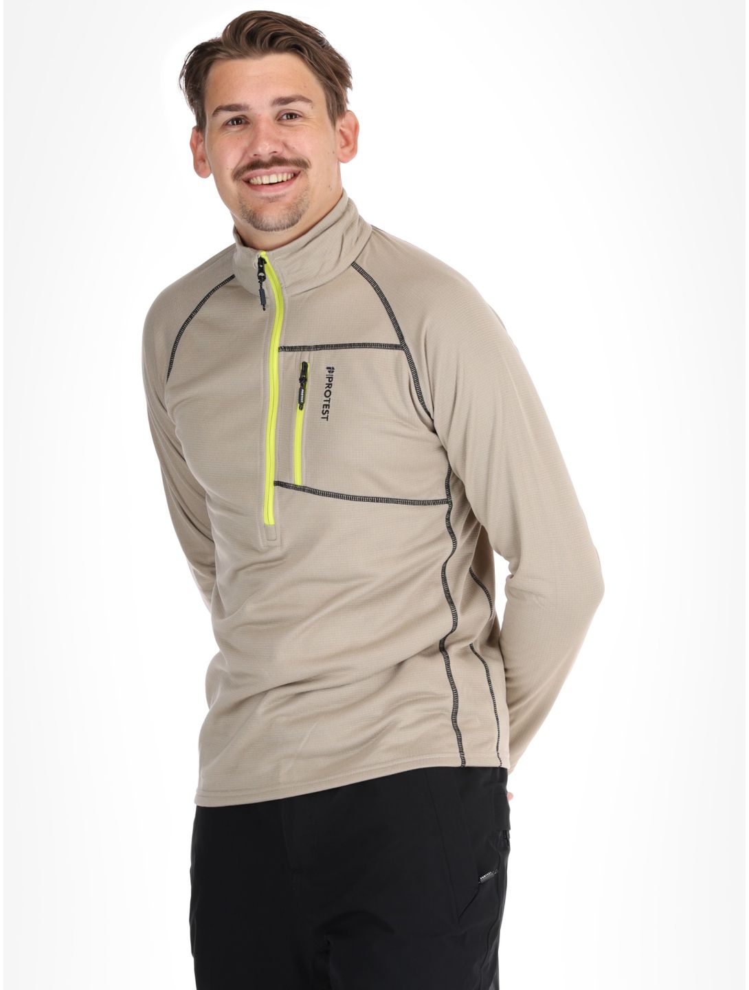 Protest, PRTKODY 1/4 zip jersey hombres Bamboo Beige beige 