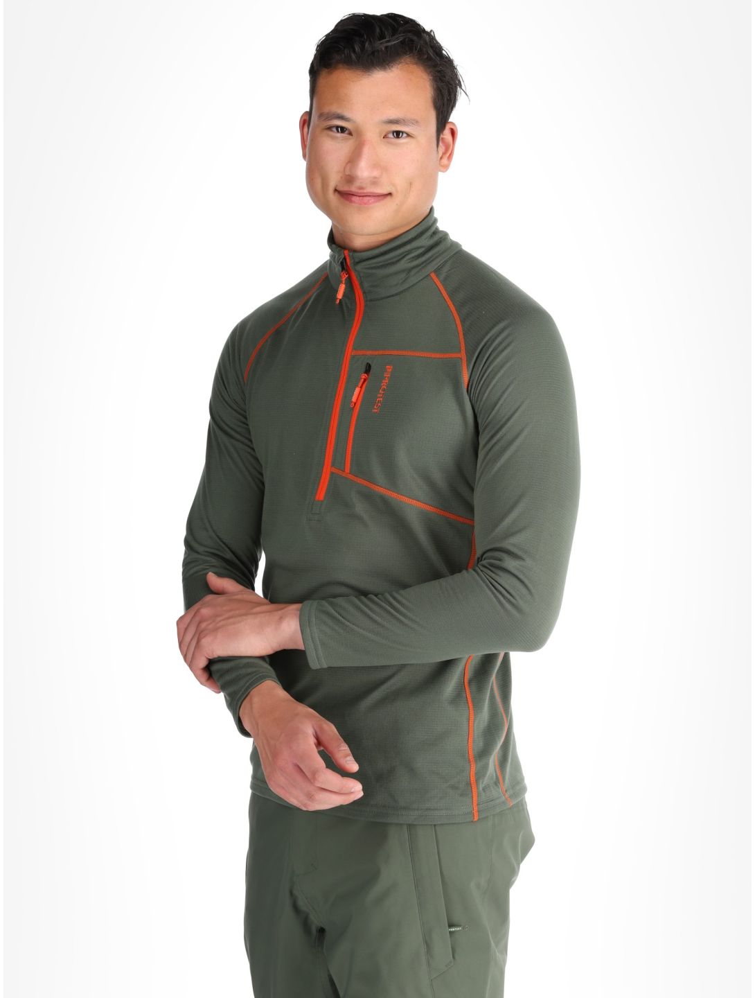 Protest, PRTKODY 1/4 zip jersey hombres Thyme verde 