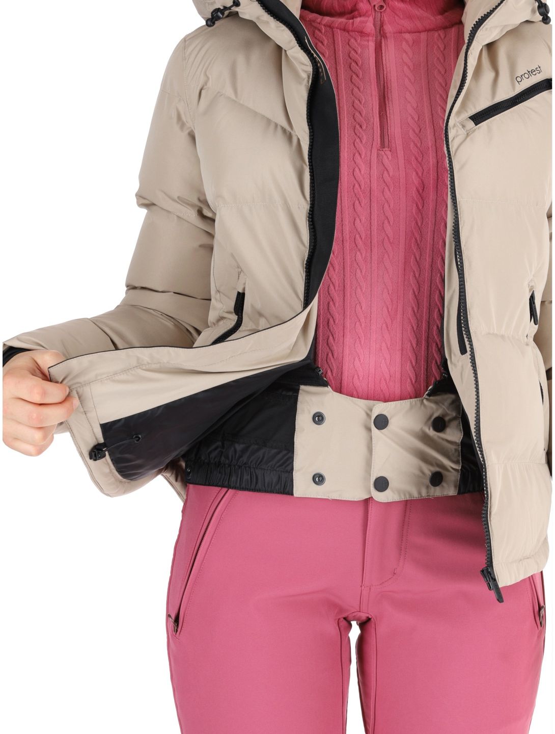 Protest, PRTLUCID chaqueta de esquí mujeres Bamboo Beige beige 