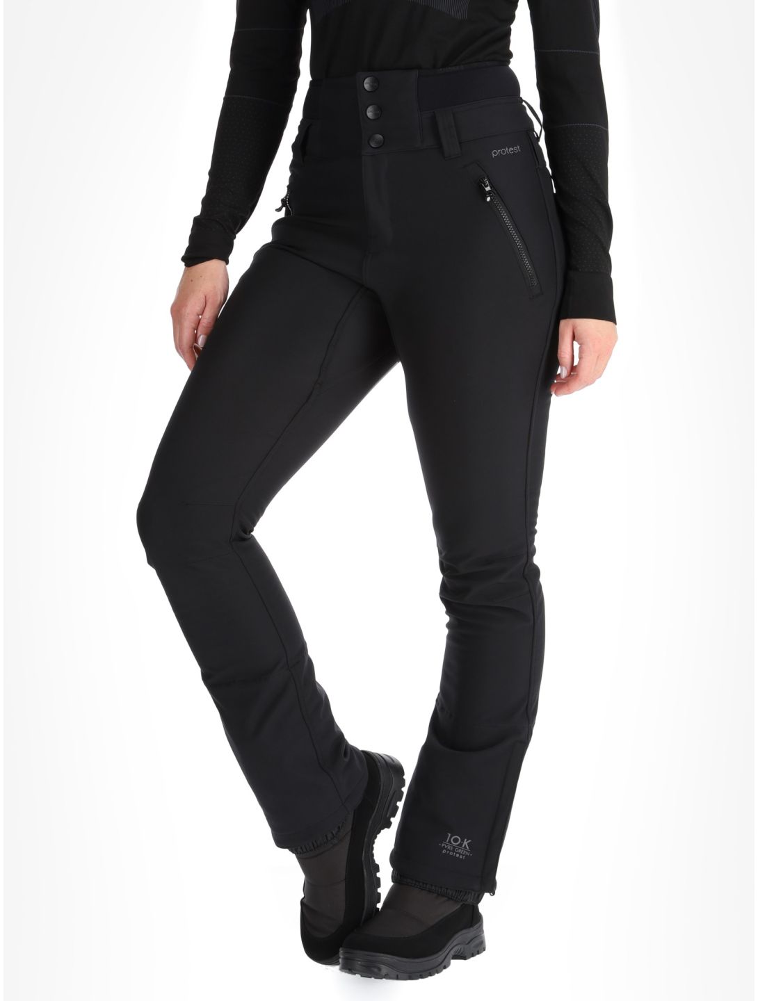 Protest, PRTLULLABYOS pantalones de esquí mujeres True Black negro 