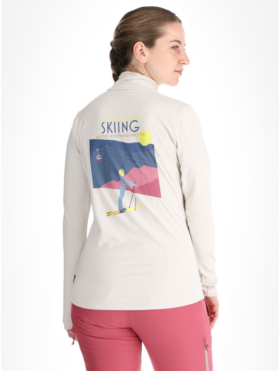 Protest, PRTLUNAR 1/4 zip jersey mujeres Kitoff White blanco 