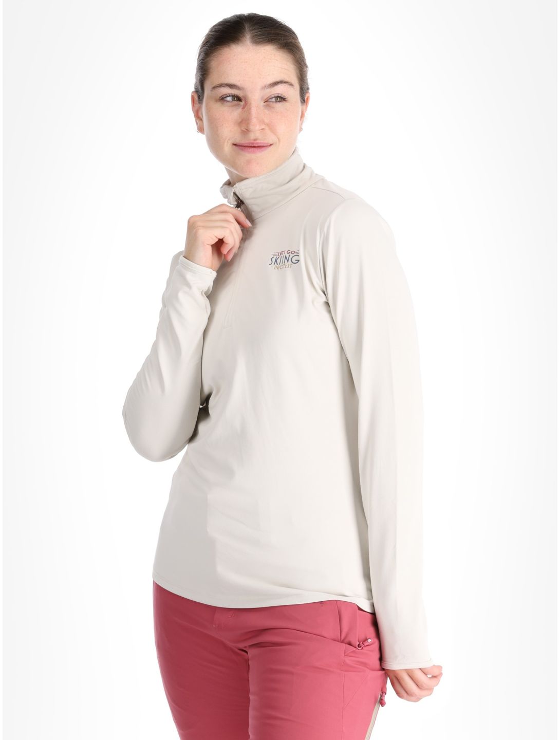 Protest, PRTLUNAR 1/4 zip jersey mujeres Kitoff White blanco 