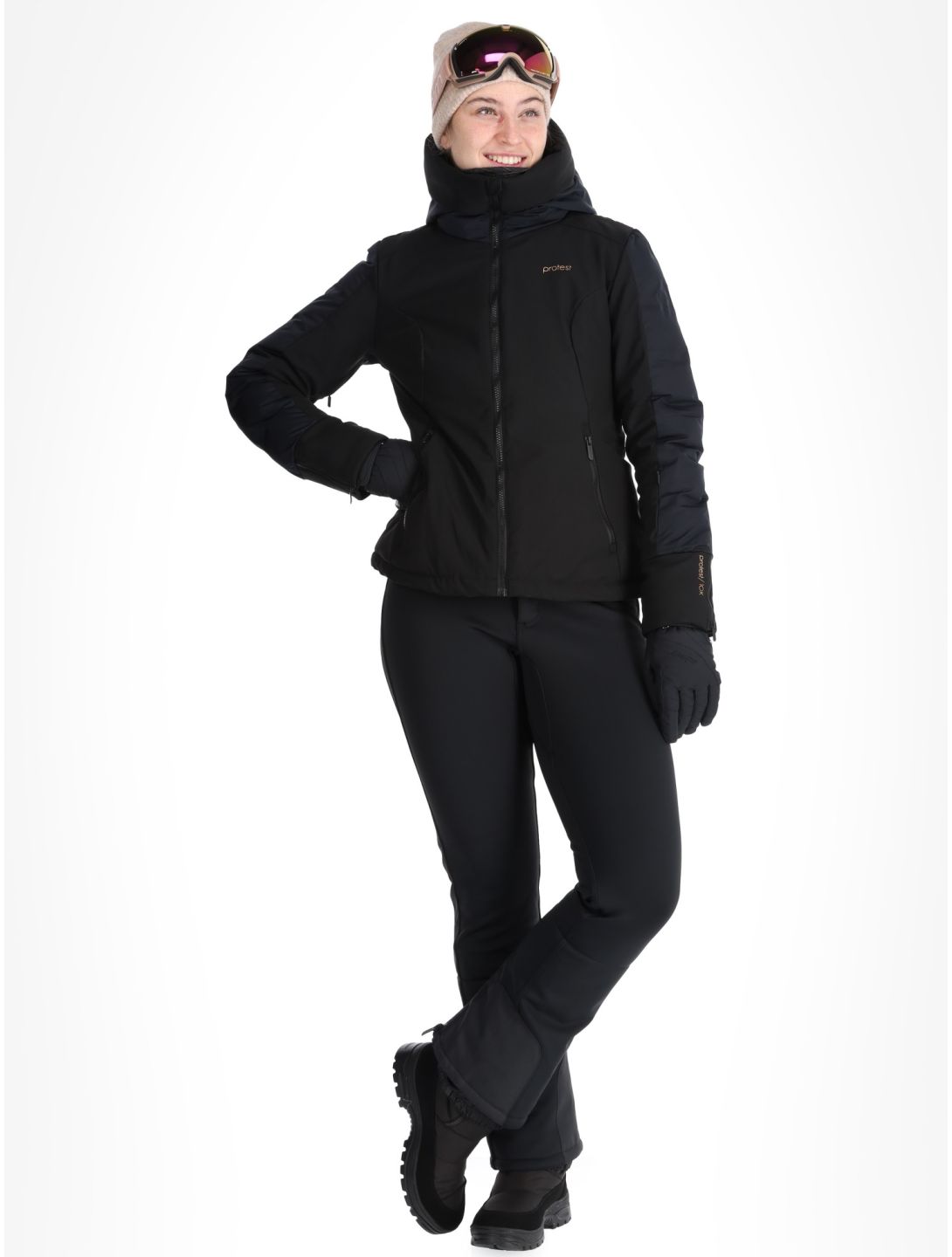 Protest, PRTMERCURY chaqueta de esquí mujeres True Black negro 