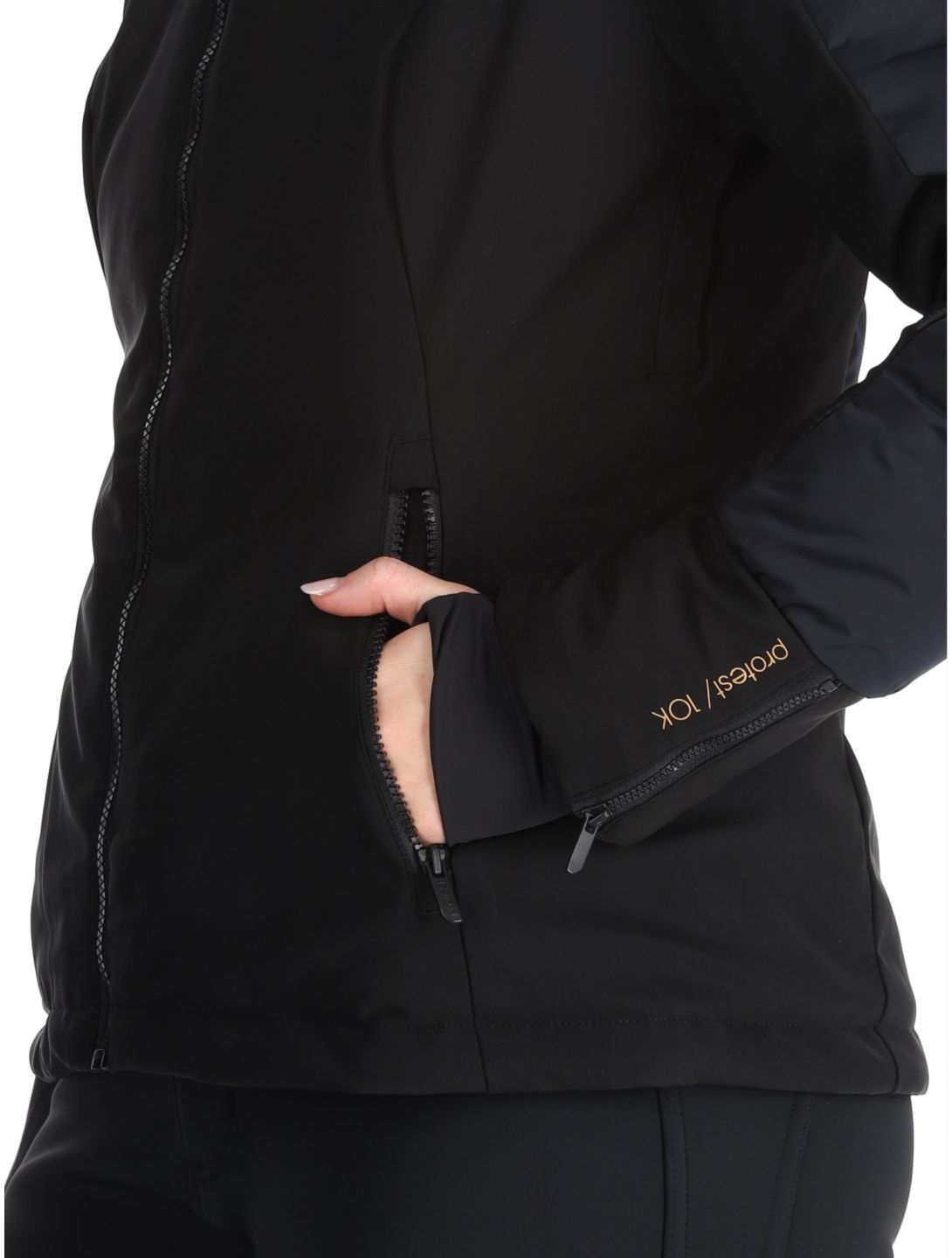 Protest, PRTMERCURY chaqueta de esquí mujeres True Black negro 