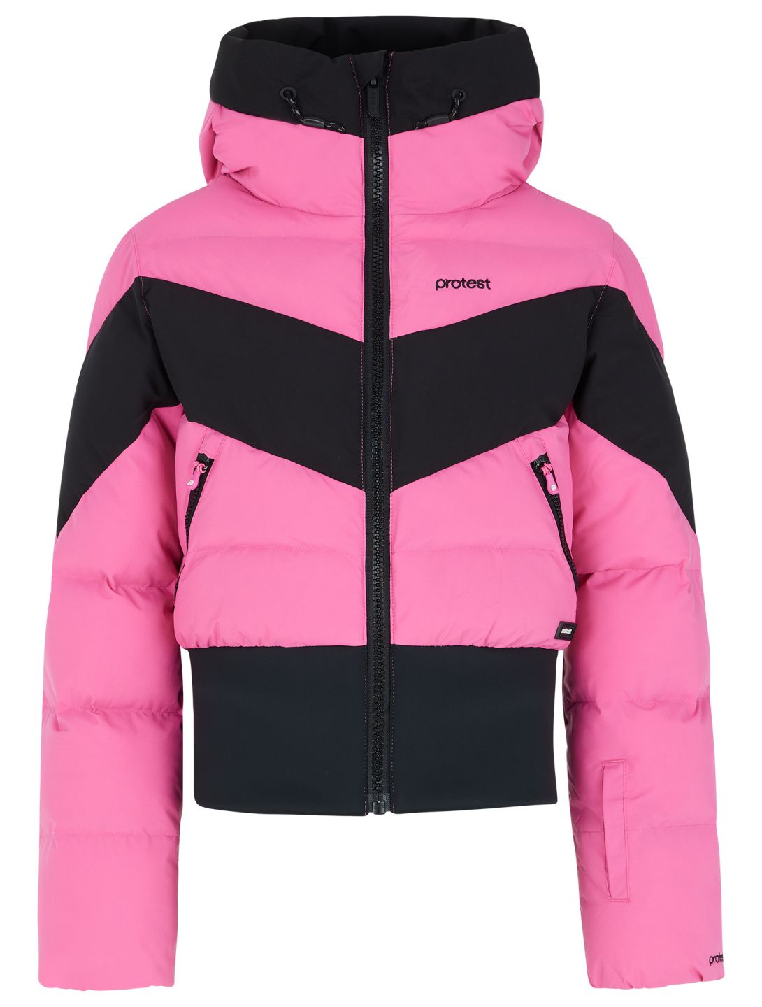 Protest, PRTMILOU JR chaqueta de esquí niños Foxy Pink negro, rosa 