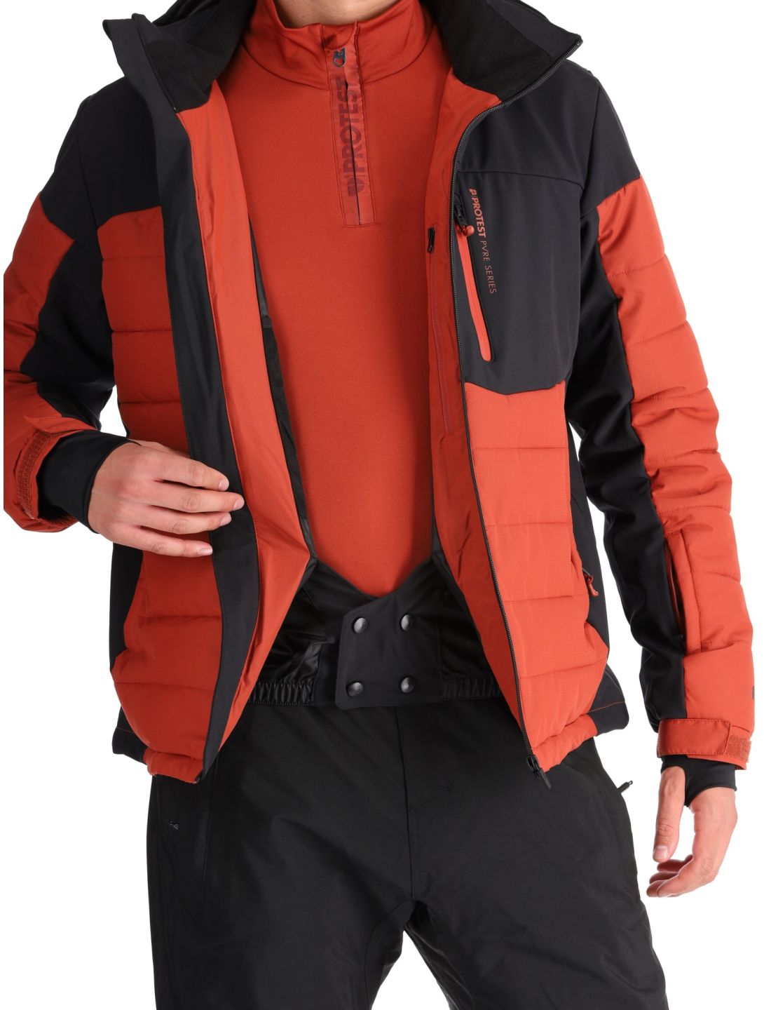 Protest, PRTMOUNT24 chaqueta de esquí hombres Barn Red rojo 