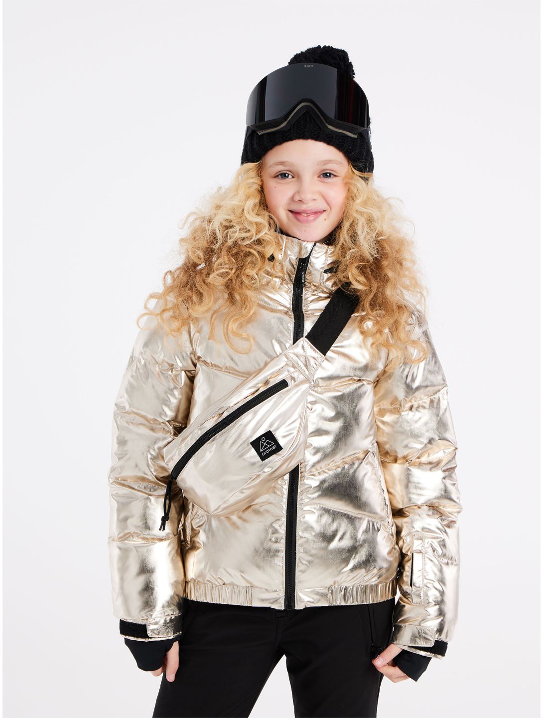 Protest, PRTNELLI JR 24 chaqueta de esquí niños Metal Goud 