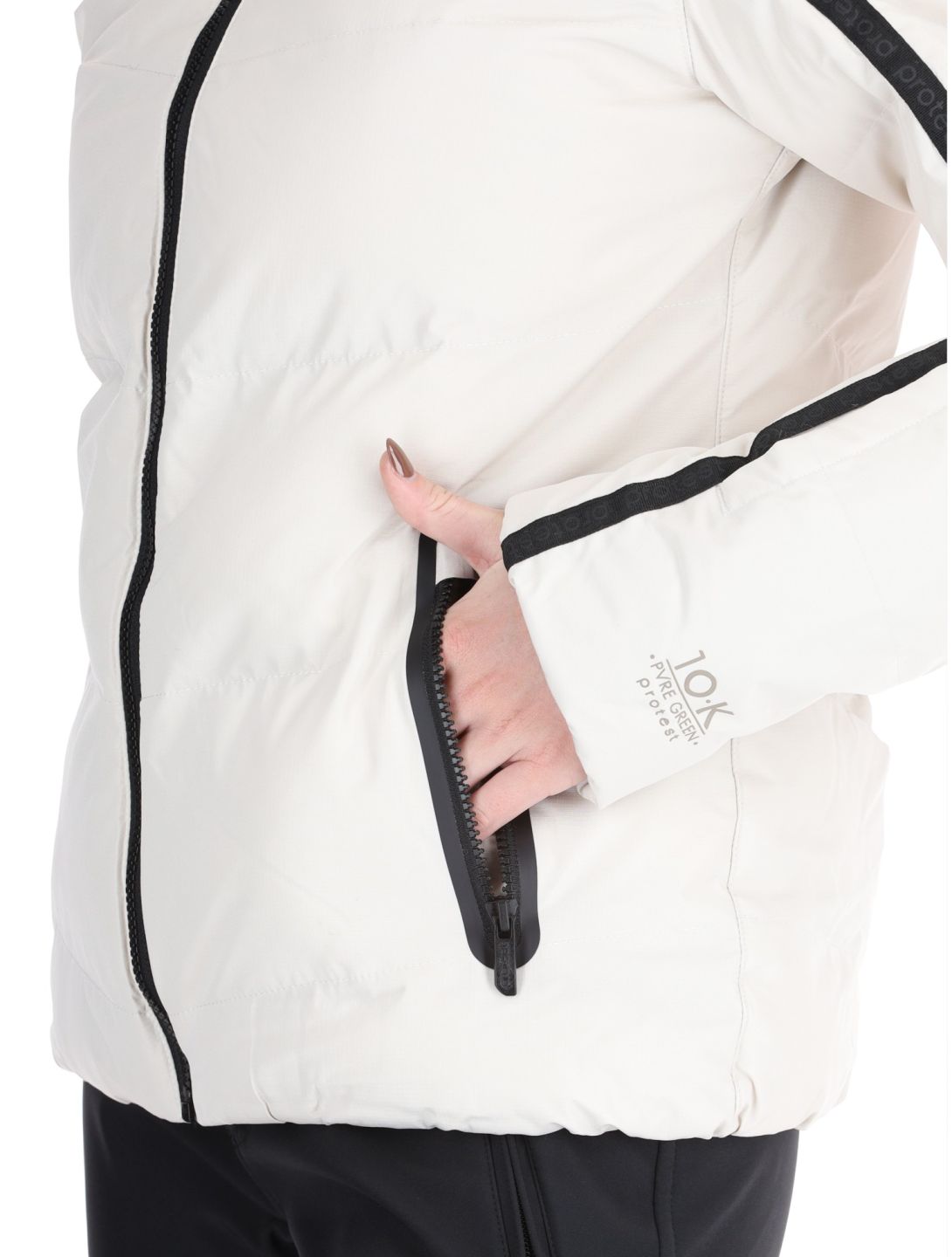 Protest, PRTONYX chaqueta de esquí mujeres Kitoff White blanco 