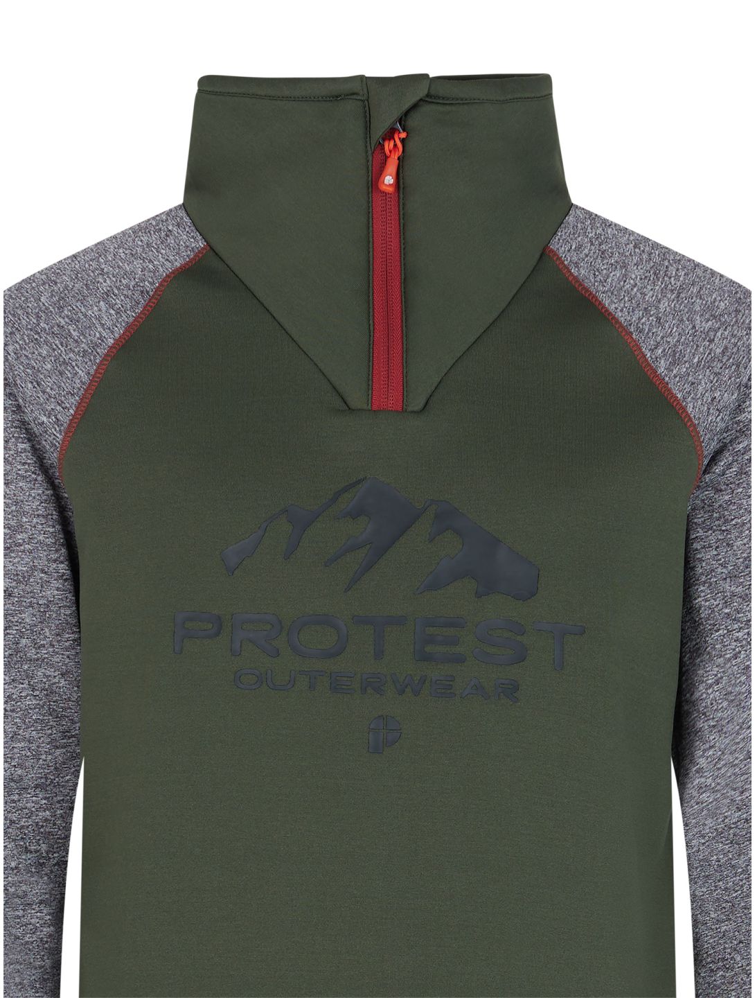 Protest, PRTRAF JR 1/4 zip jersey niños Thyme gris, verde 