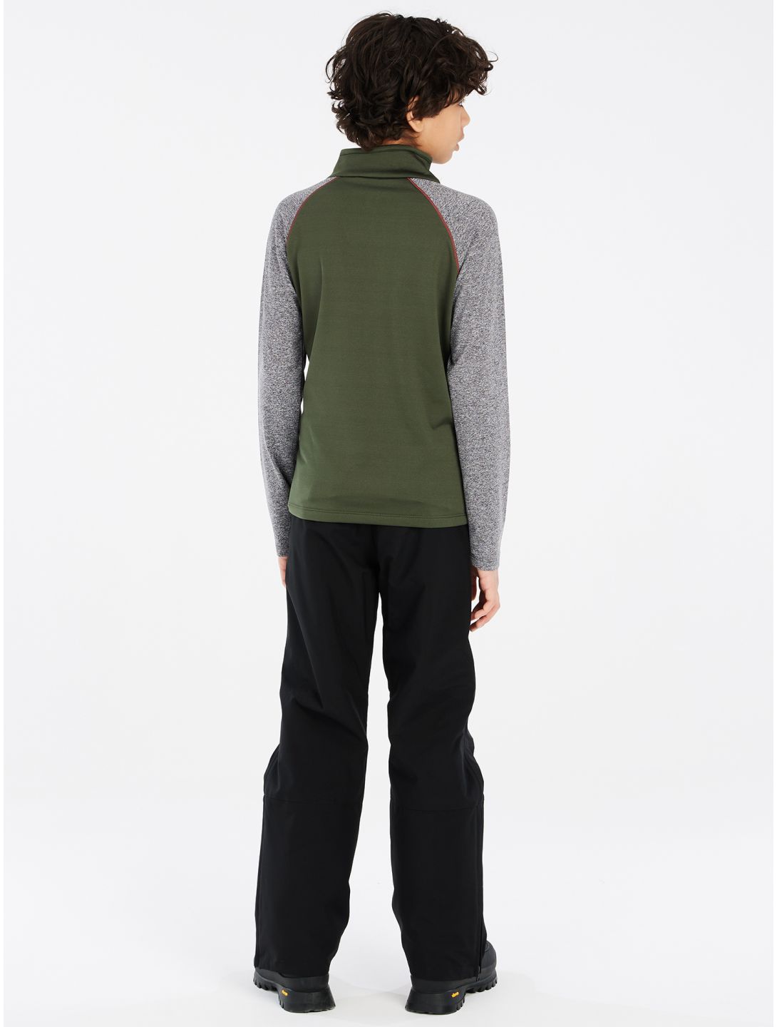 Protest, PRTRAF JR 1/4 zip jersey niños Thyme gris, verde 