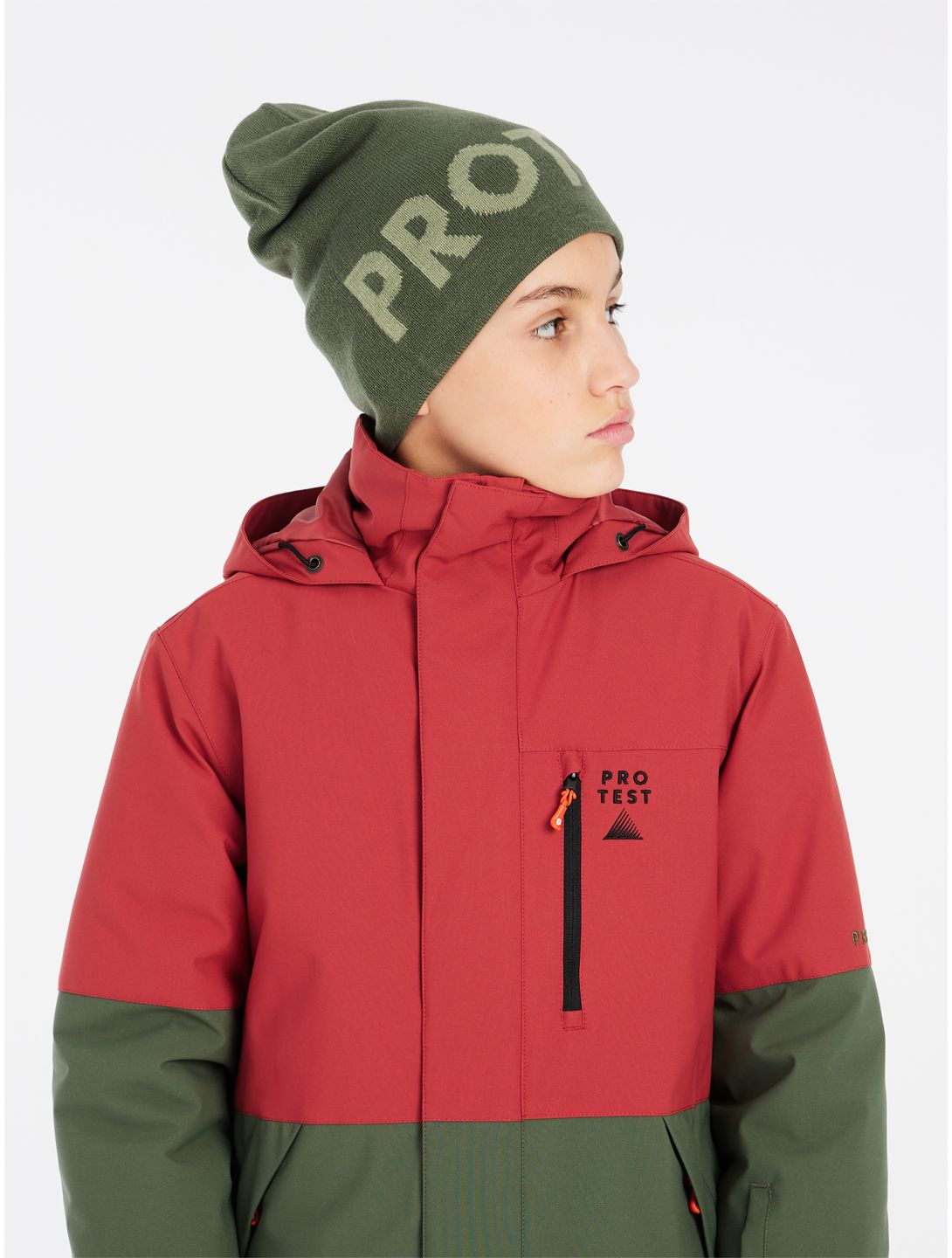 Protest, PRTSAVER JR chaqueta de esquí niños Barn Red rojo, verde 