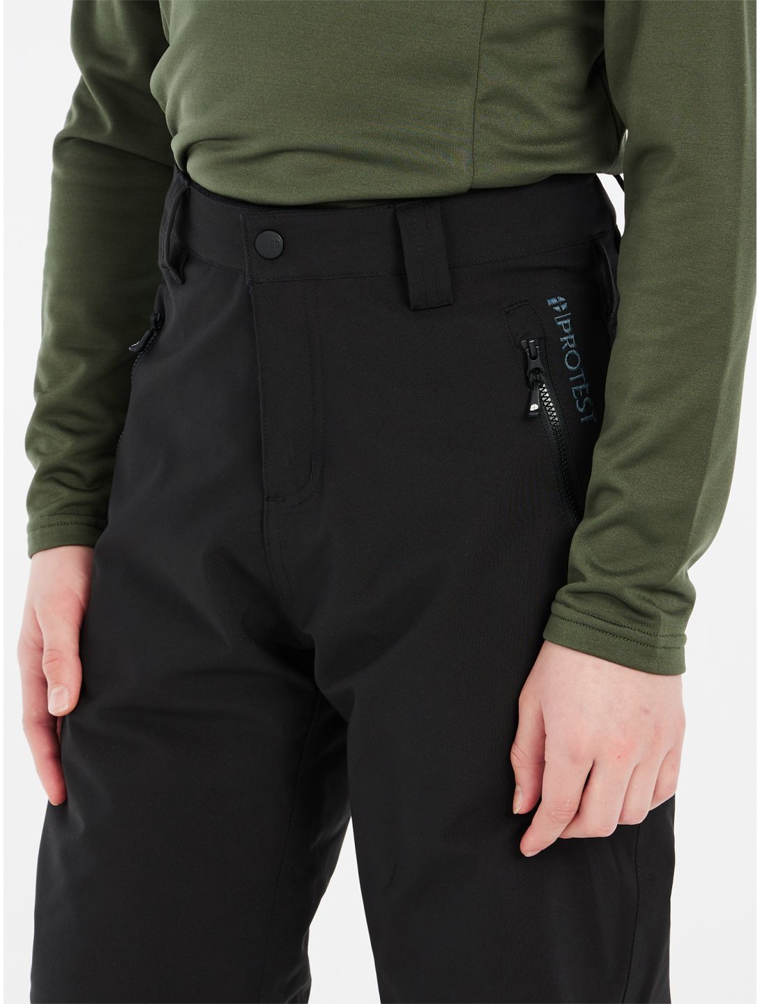 Protest, PRTSTERIO JR pantalones de esquí niños True Black negro 