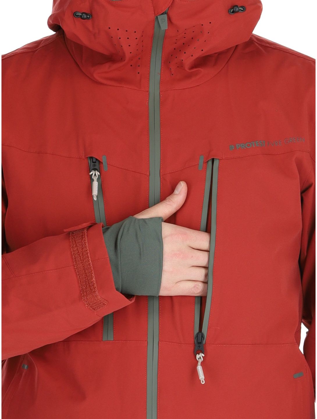 Protest, PRTTIMOTHY chaqueta de esquí hombres Barn Red rojo 